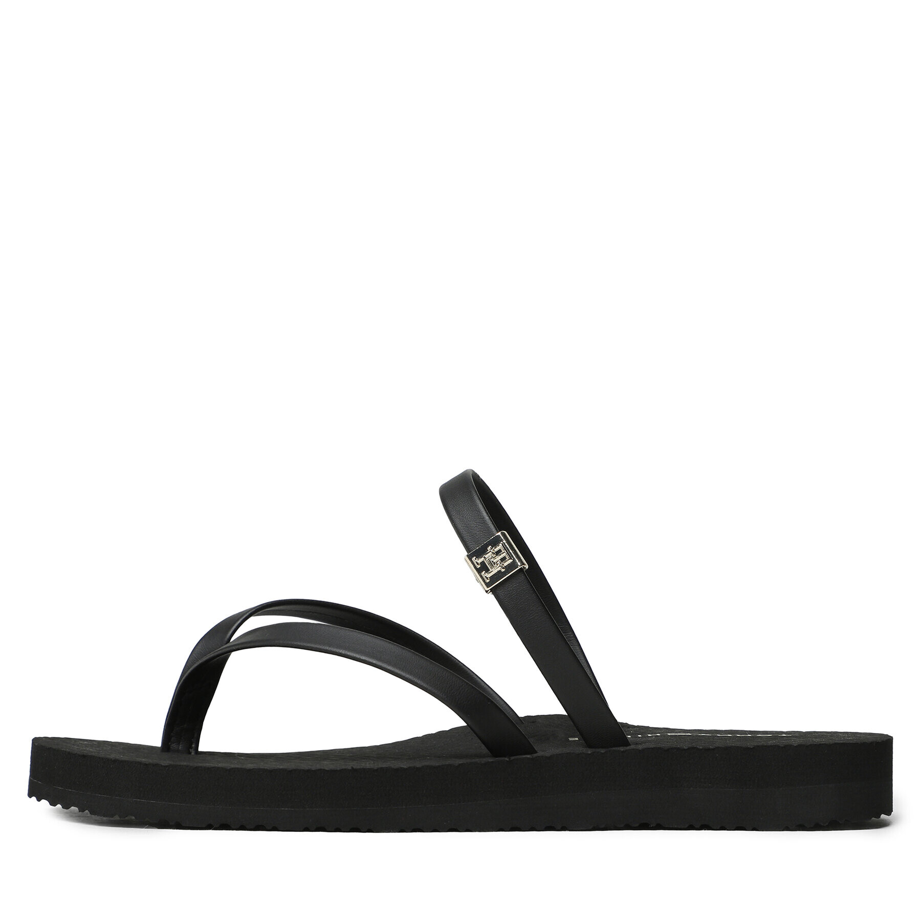 Tommy Hilfiger Джапанки Th Monogram Strap Sandal FW0FW07146 Черен - Pepit.bg