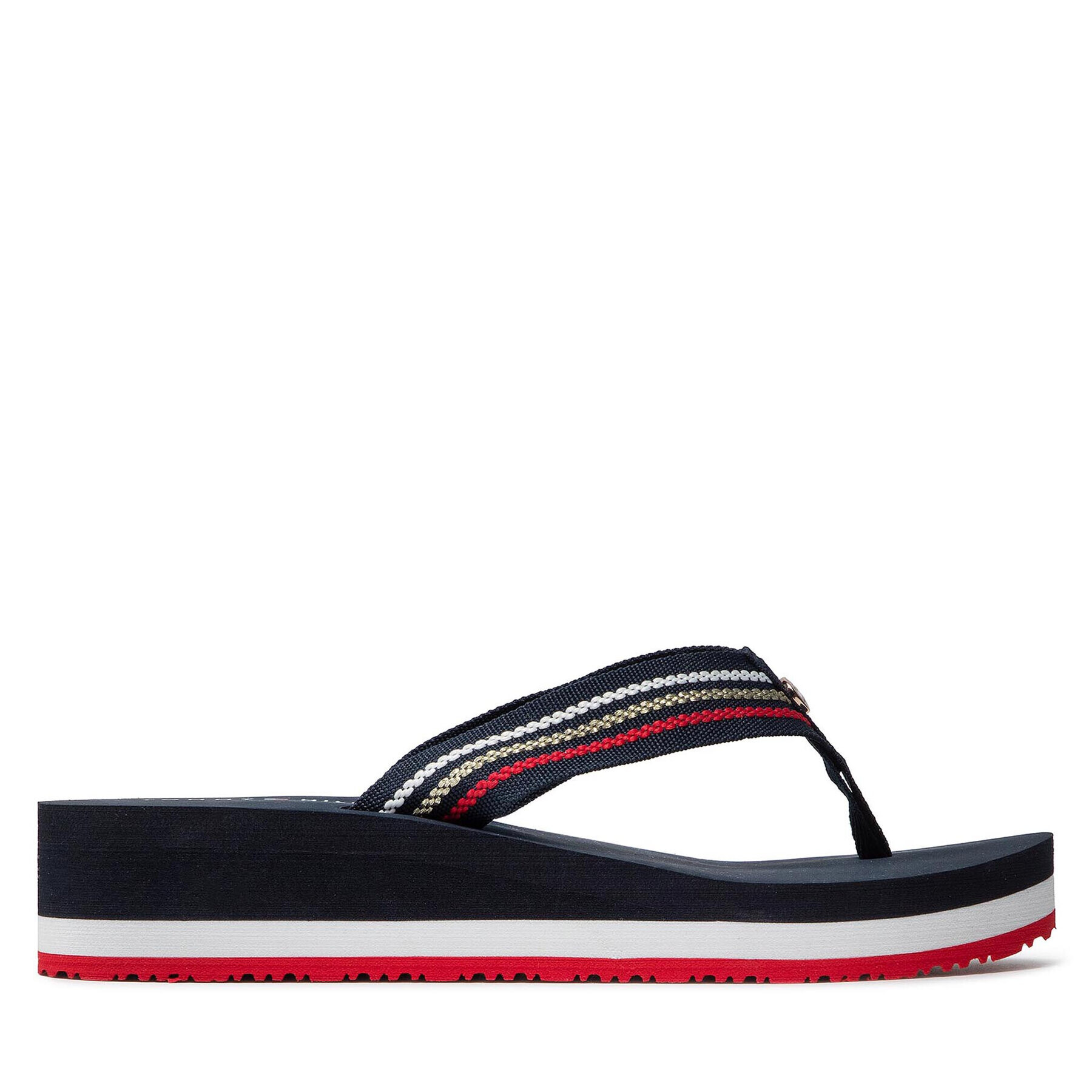 Tommy Hilfiger Джапанки Th Shiny Stripe Flip Flop FW0FW05822 Тъмносин - Pepit.bg