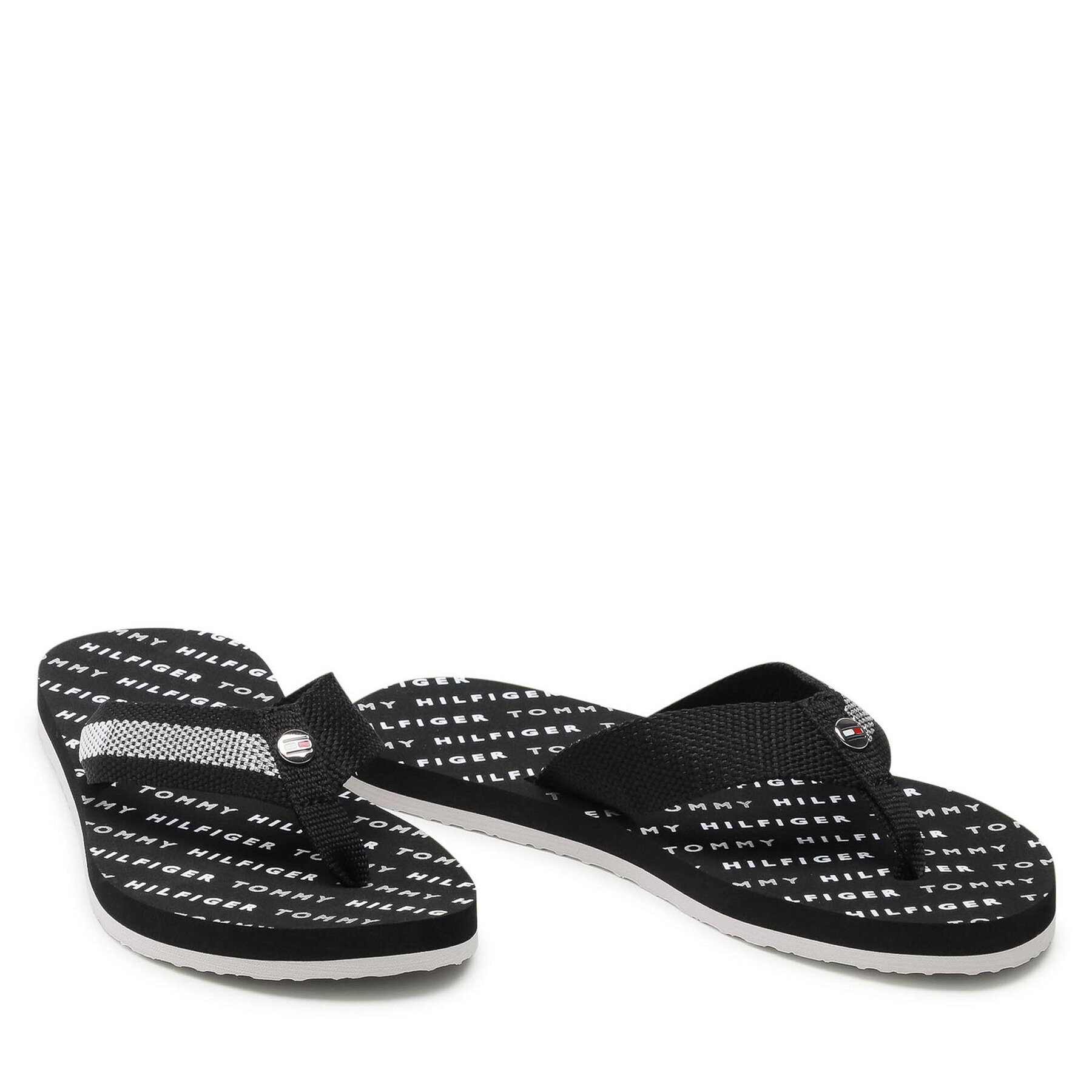 Tommy Hilfiger Джапанки Th Slide Flag Flip Flop FW0FW05820 Черен - Pepit.bg