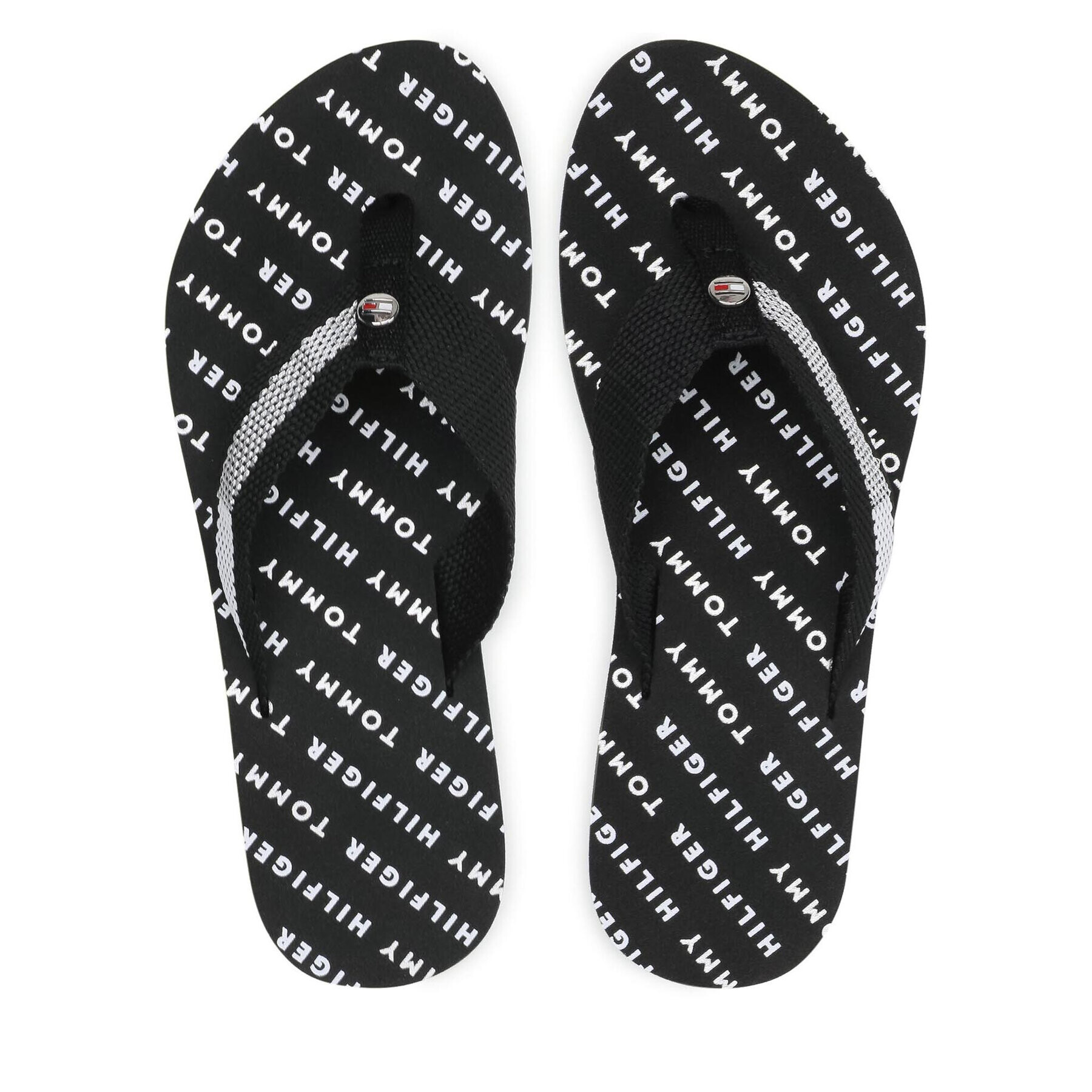 Tommy Hilfiger Джапанки Th Slide Flag Flip Flop FW0FW05820 Черен - Pepit.bg