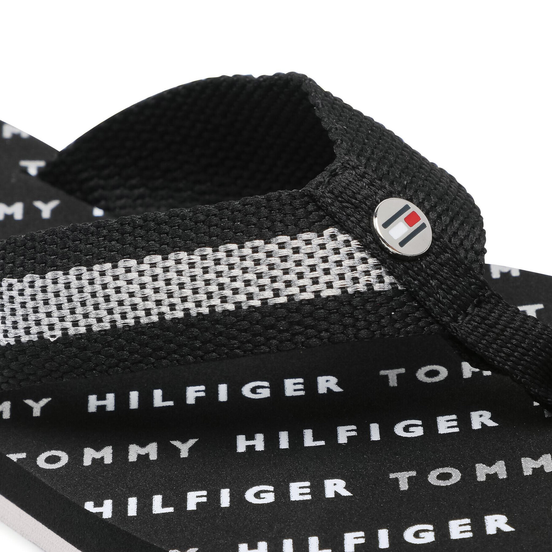 Tommy Hilfiger Джапанки Th Slide Flag Flip Flop FW0FW05820 Черен - Pepit.bg