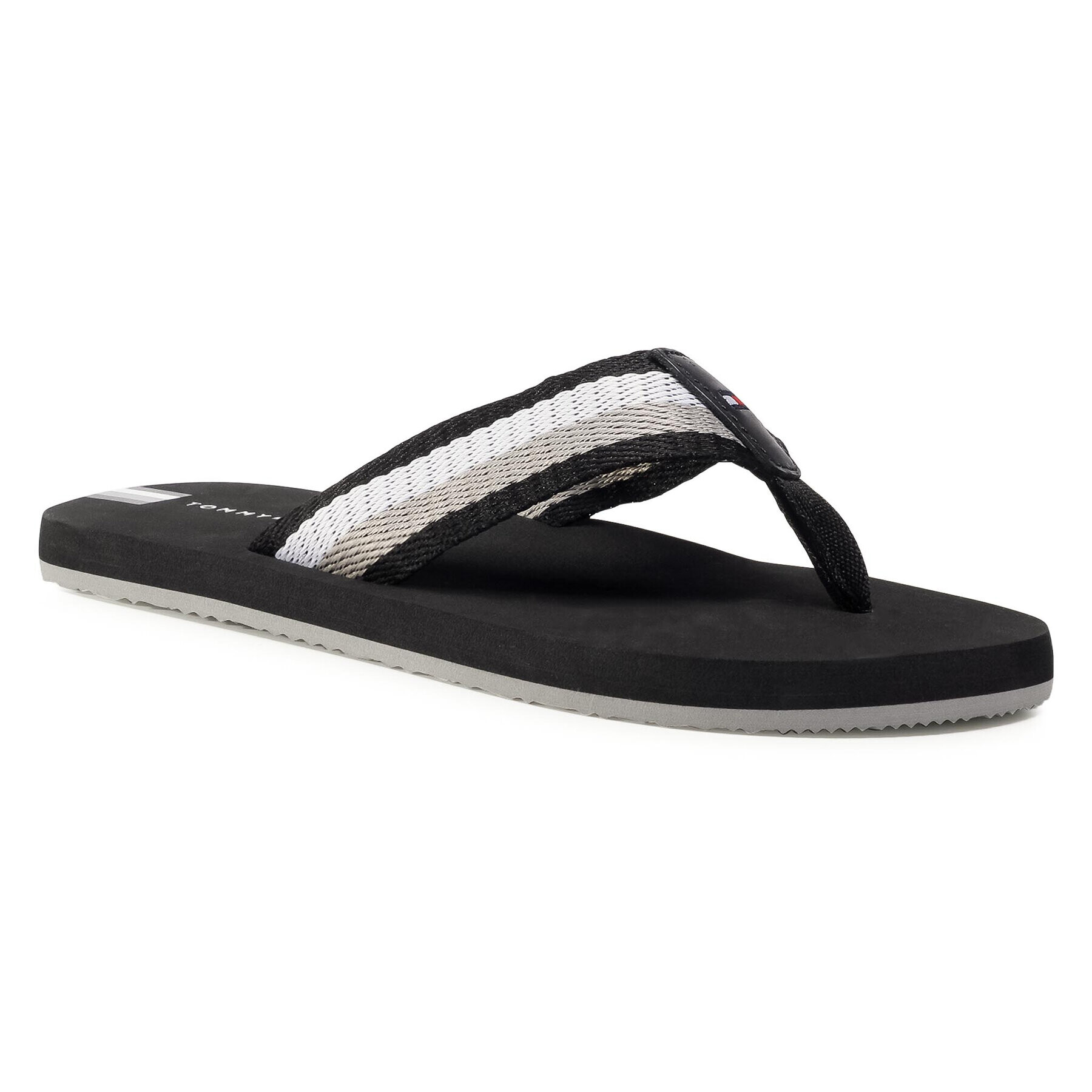 Tommy Hilfiger Джапанки Th Stripe Tab Flip Flop FM0FM03096 Черен - Pepit.bg