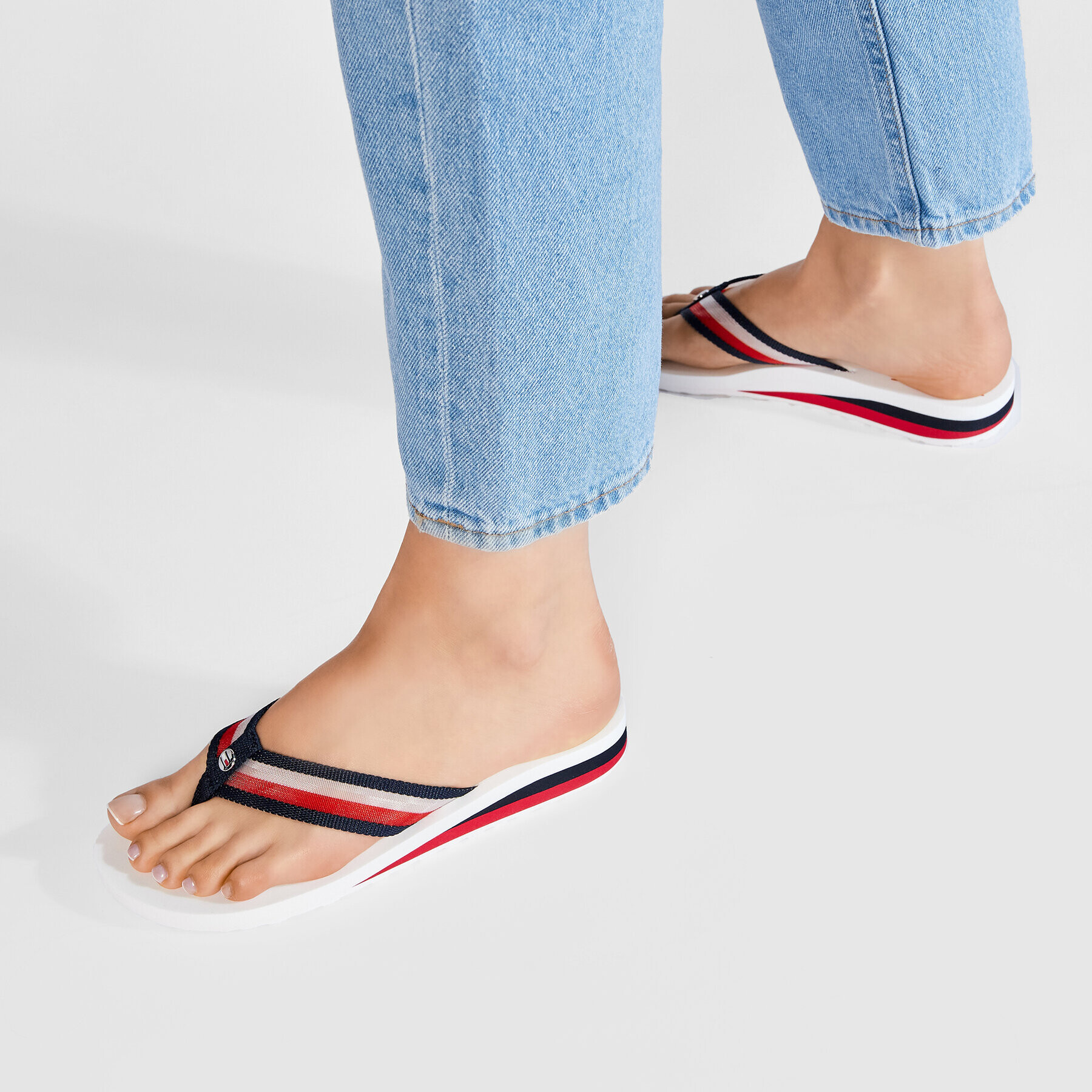 Tommy Hilfiger Джапанки Th Transparency Beach Sandal FW0FW05676 Тъмносин - Pepit.bg