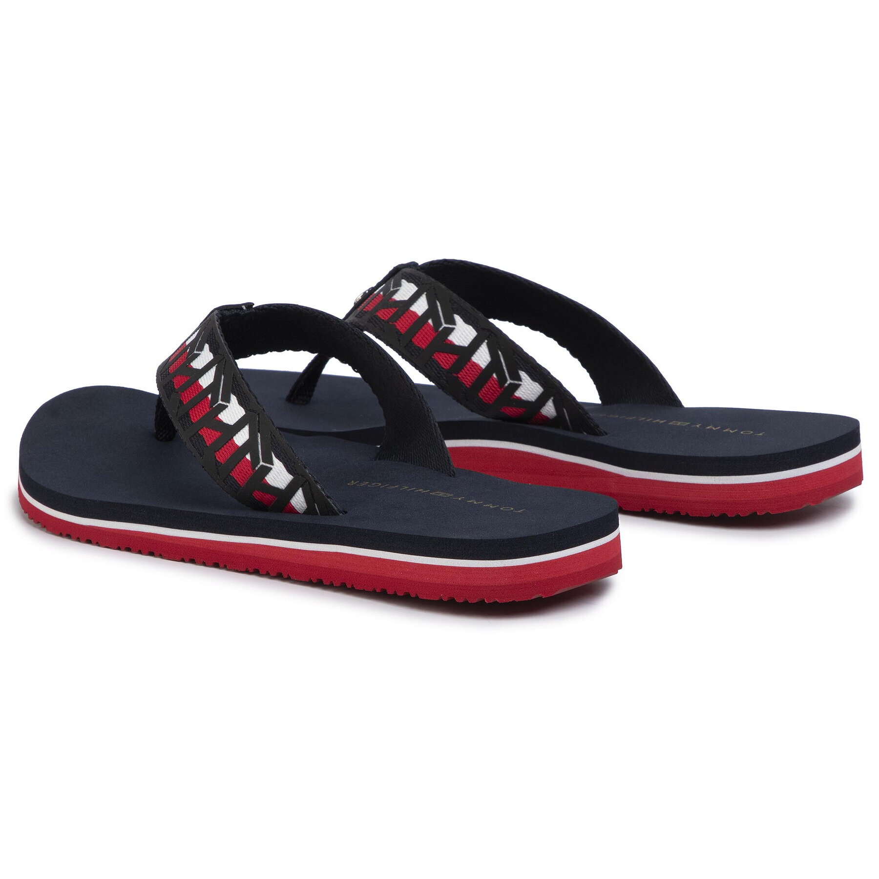 Tommy Hilfiger Джапанки Th Webbing Flat Beach Sandal FW0FW04621 Тъмносин - Pepit.bg