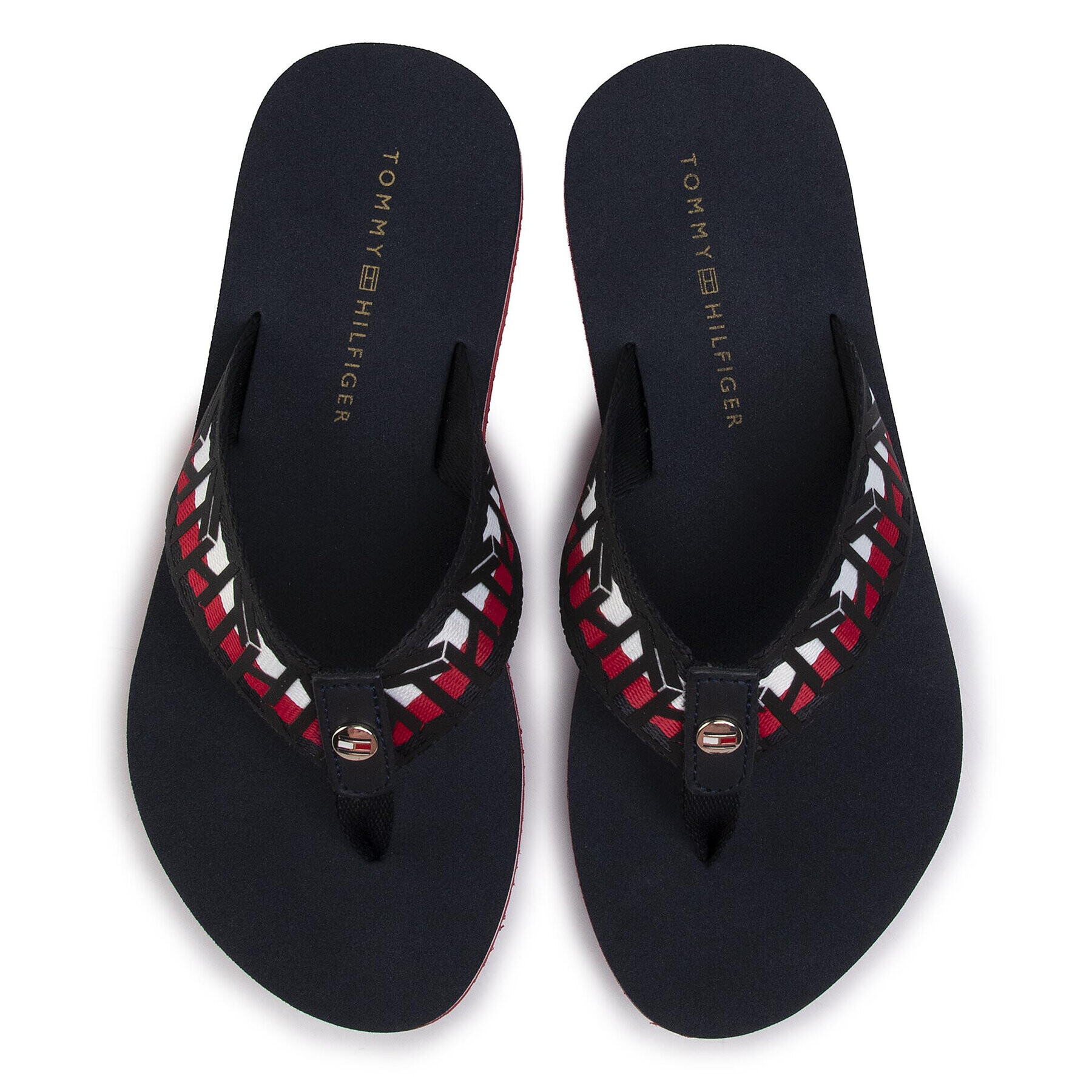 Tommy Hilfiger Джапанки Th Webbing Flat Beach Sandal FW0FW04621 Тъмносин - Pepit.bg