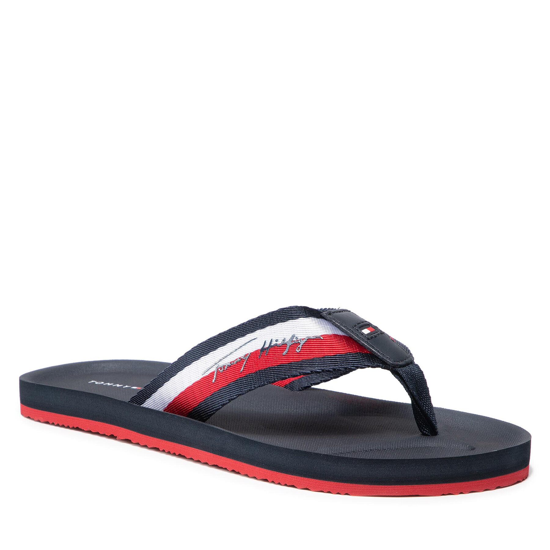 Tommy Hilfiger Джапанки Three Color Beach Sandal FM0FM03822 Тъмносин - Pepit.bg