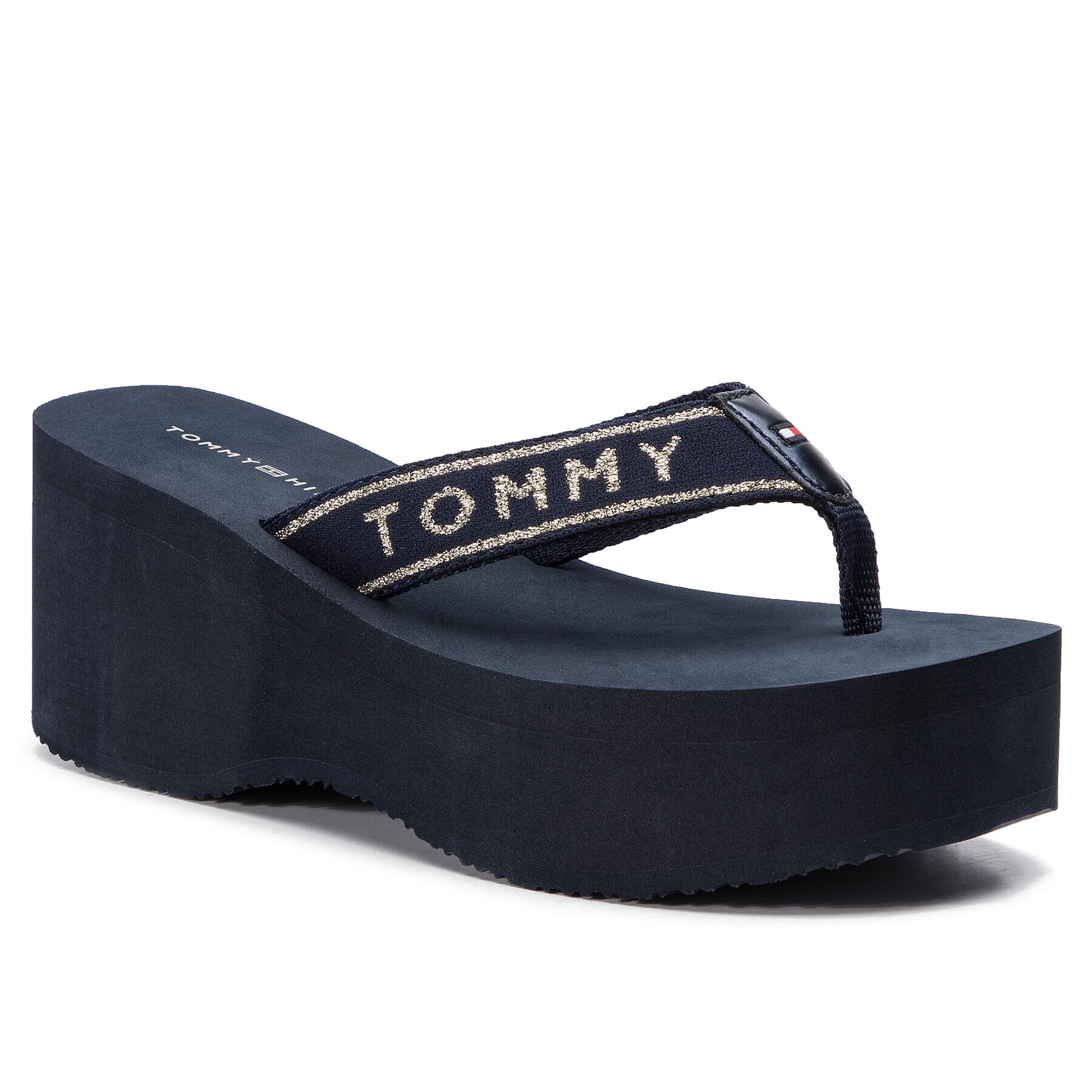 Tommy Hilfiger Джапанки Tommy Retro High Beach Sandal FW0FW03871 Тъмносин - Pepit.bg