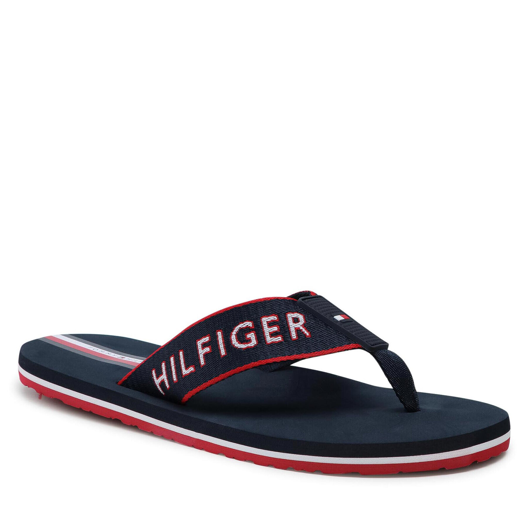 Tommy Hilfiger Джапанки Webbing Beach Sandal FM0FM03641 Тъмносин - Pepit.bg