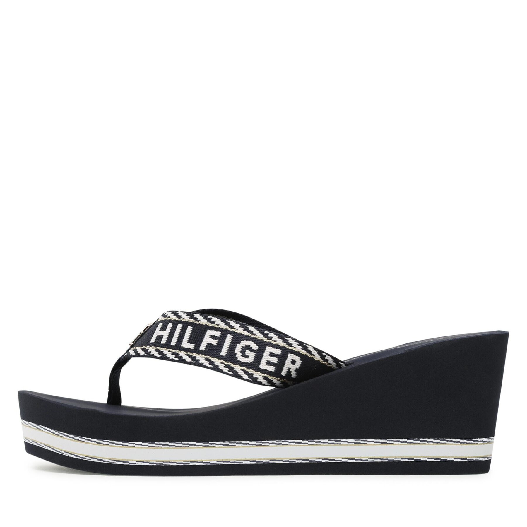 Tommy Hilfiger Джапанки Webbing H Wedge Sandal FW0FW07149 Тъмносин - Pepit.bg