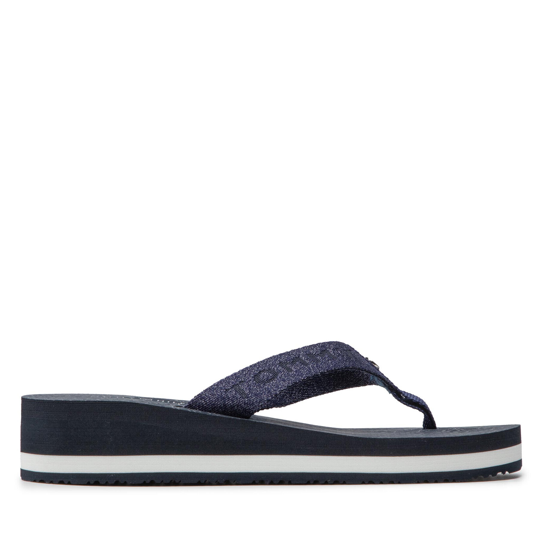 Tommy Hilfiger Джапанки Webbing Shiny Beach Sandal FW0FW06430 Тъмносин - Pepit.bg