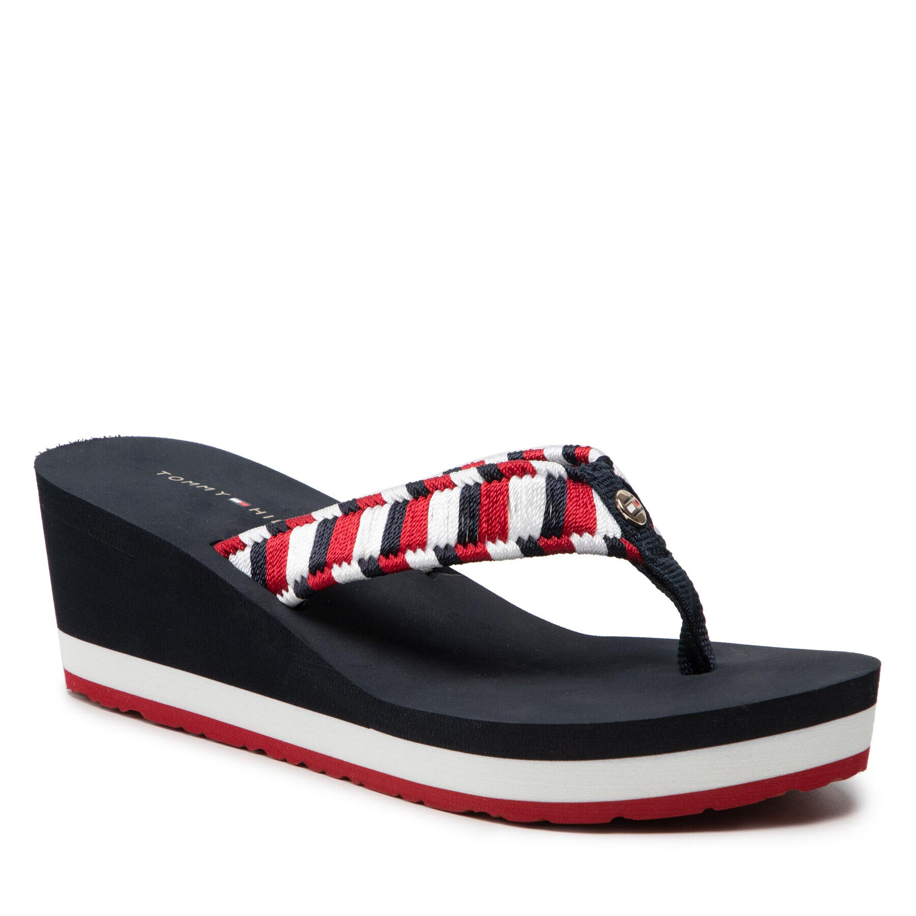 Tommy Hilfiger Джапанки Woven Webbing Wedge Beach Sandal FW0FW06427 Цветен - Pepit.bg