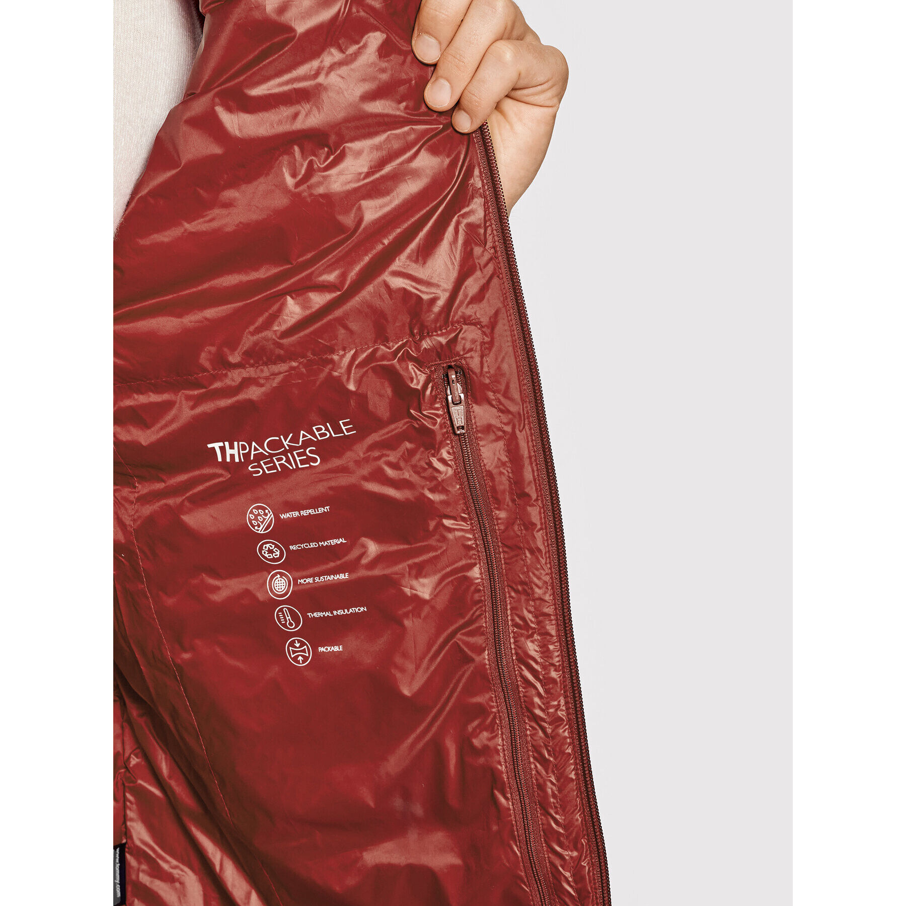 Tommy Hilfiger Елек Core Circular MW0MW18762 Червен Regular Fit - Pepit.bg