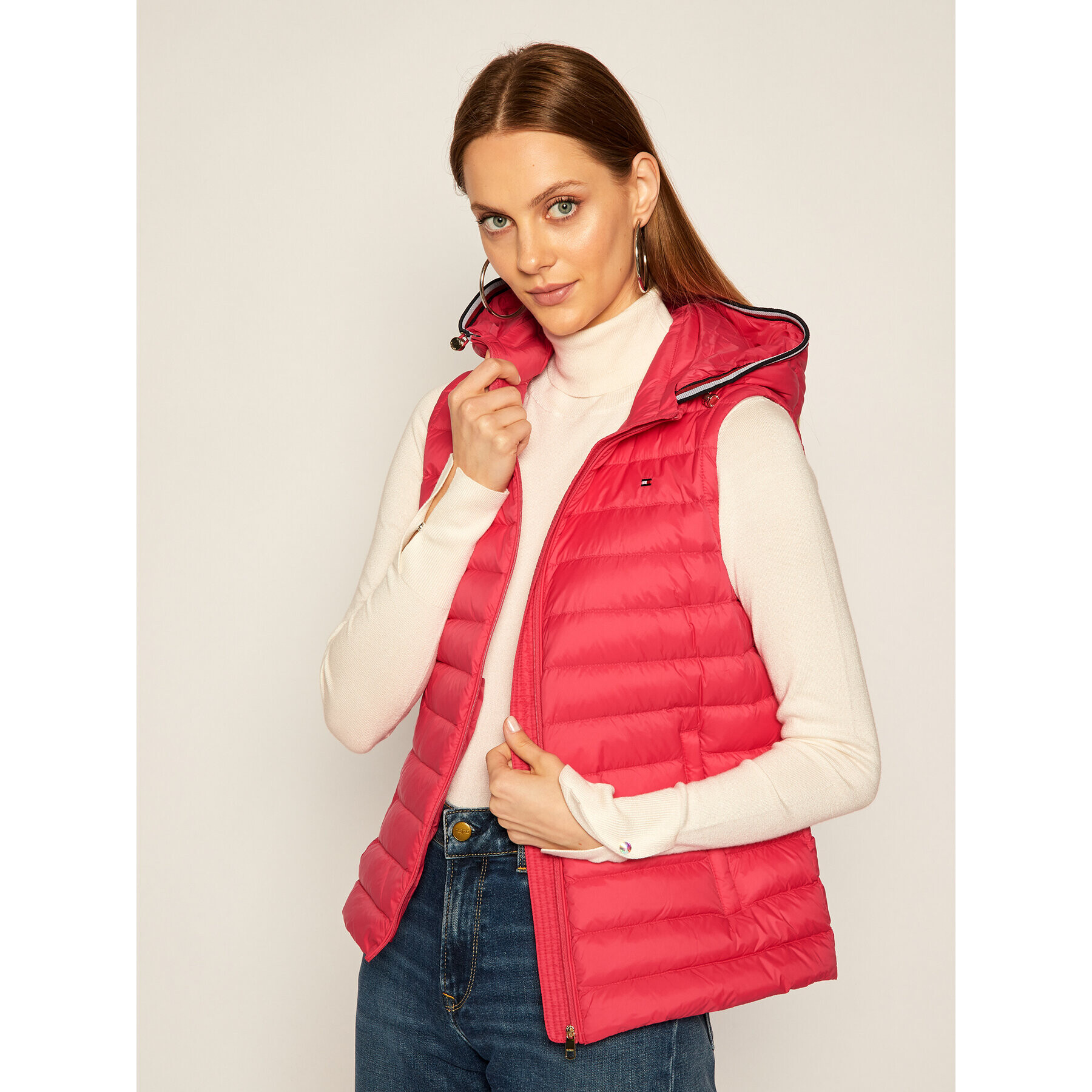 Tommy Hilfiger Елек Essential WW0WW25141 Розов Regular Fit - Pepit.bg