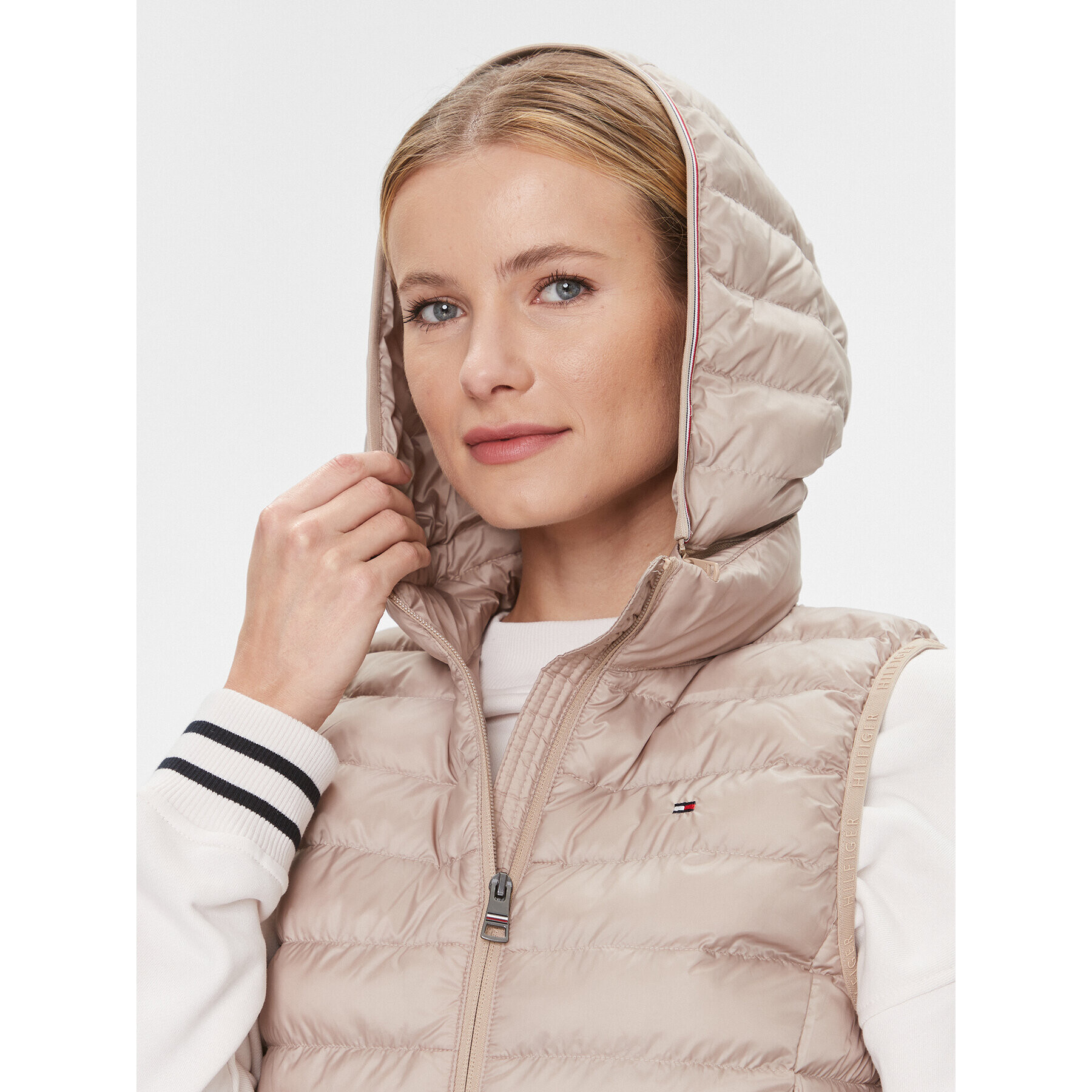 Tommy Hilfiger Елек Global Stripe WW0WW40779 Бежов Regular Fit - Pepit.bg