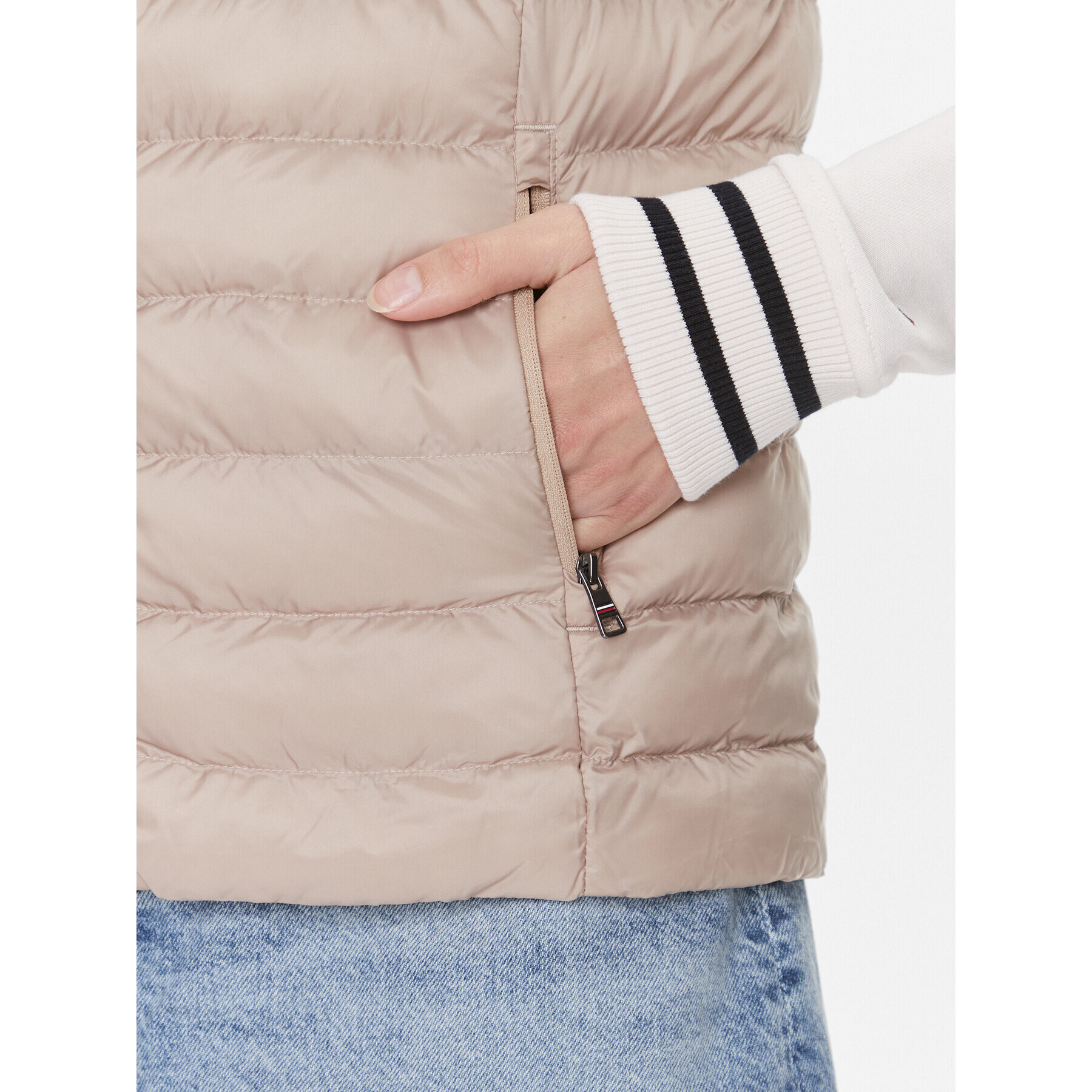 Tommy Hilfiger Елек Global Stripe WW0WW40779 Бежов Regular Fit - Pepit.bg