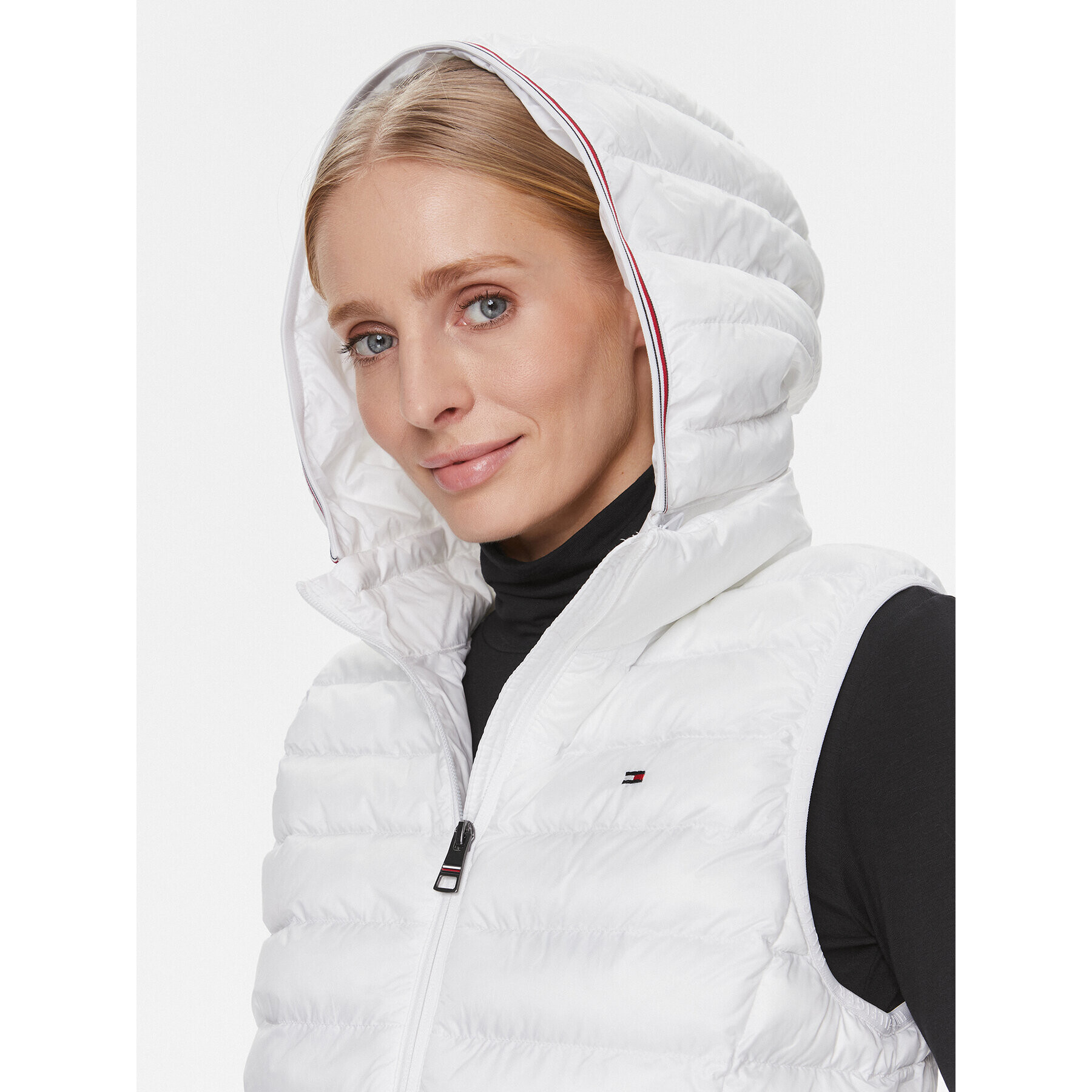 Tommy Hilfiger Елек Global Stripe WW0WW40779 Бял Regular Fit - Pepit.bg