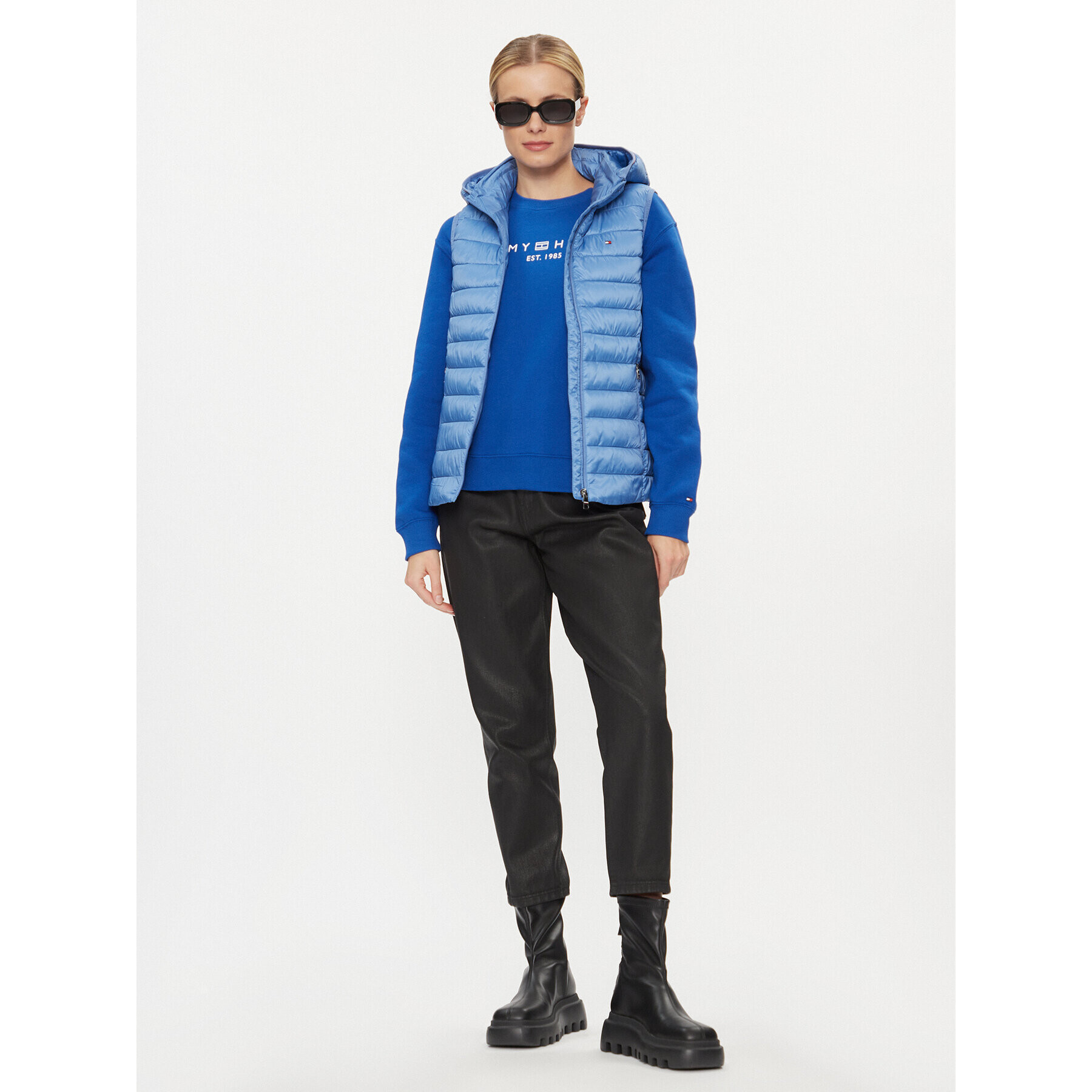 Tommy Hilfiger Елек Global Stripe WW0WW40779 Син Regular Fit - Pepit.bg