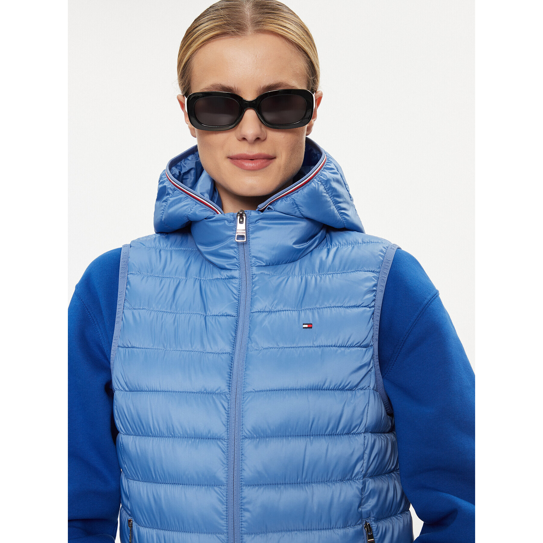 Tommy Hilfiger Елек Global Stripe WW0WW40779 Син Regular Fit - Pepit.bg