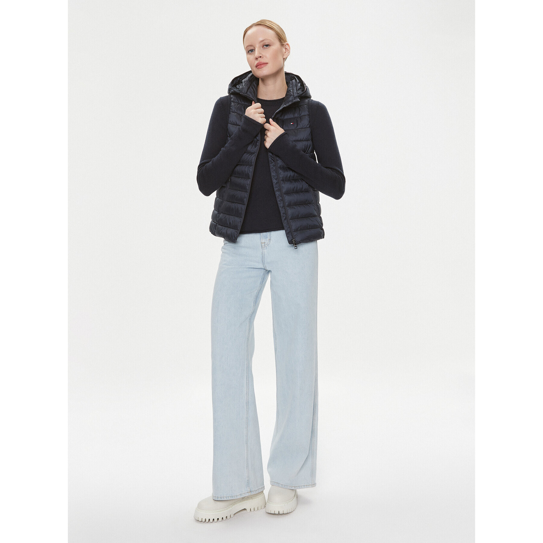 Tommy Hilfiger Елек Global Stripe WW0WW40779 Тъмносин Regular Fit - Pepit.bg