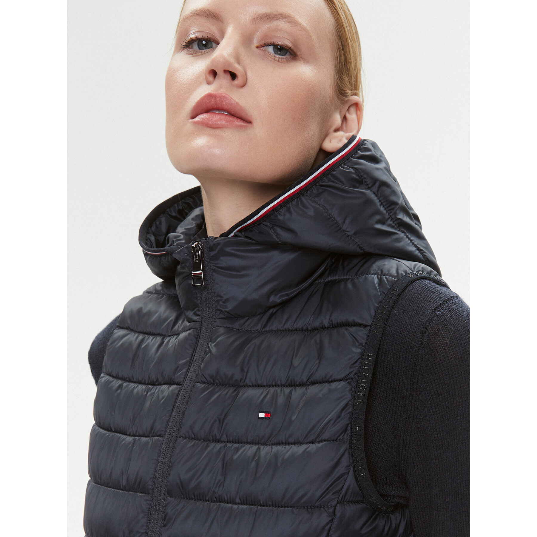 Tommy Hilfiger Елек Global Stripe WW0WW40779 Тъмносин Regular Fit - Pepit.bg