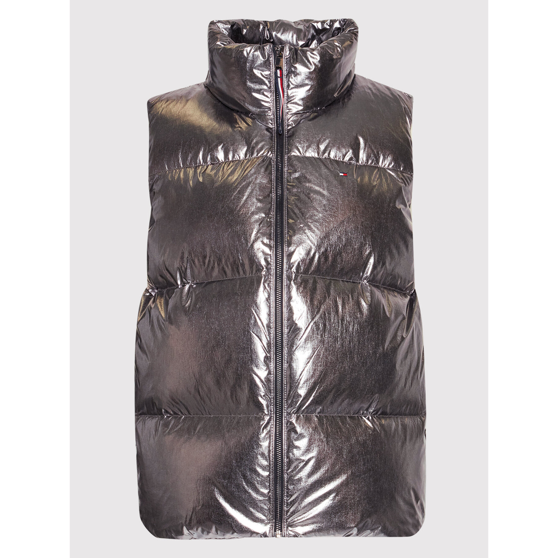 Tommy Hilfiger Елек Gloss Foil WW0WW33073 Сребрист Regular Fit - Pepit.bg