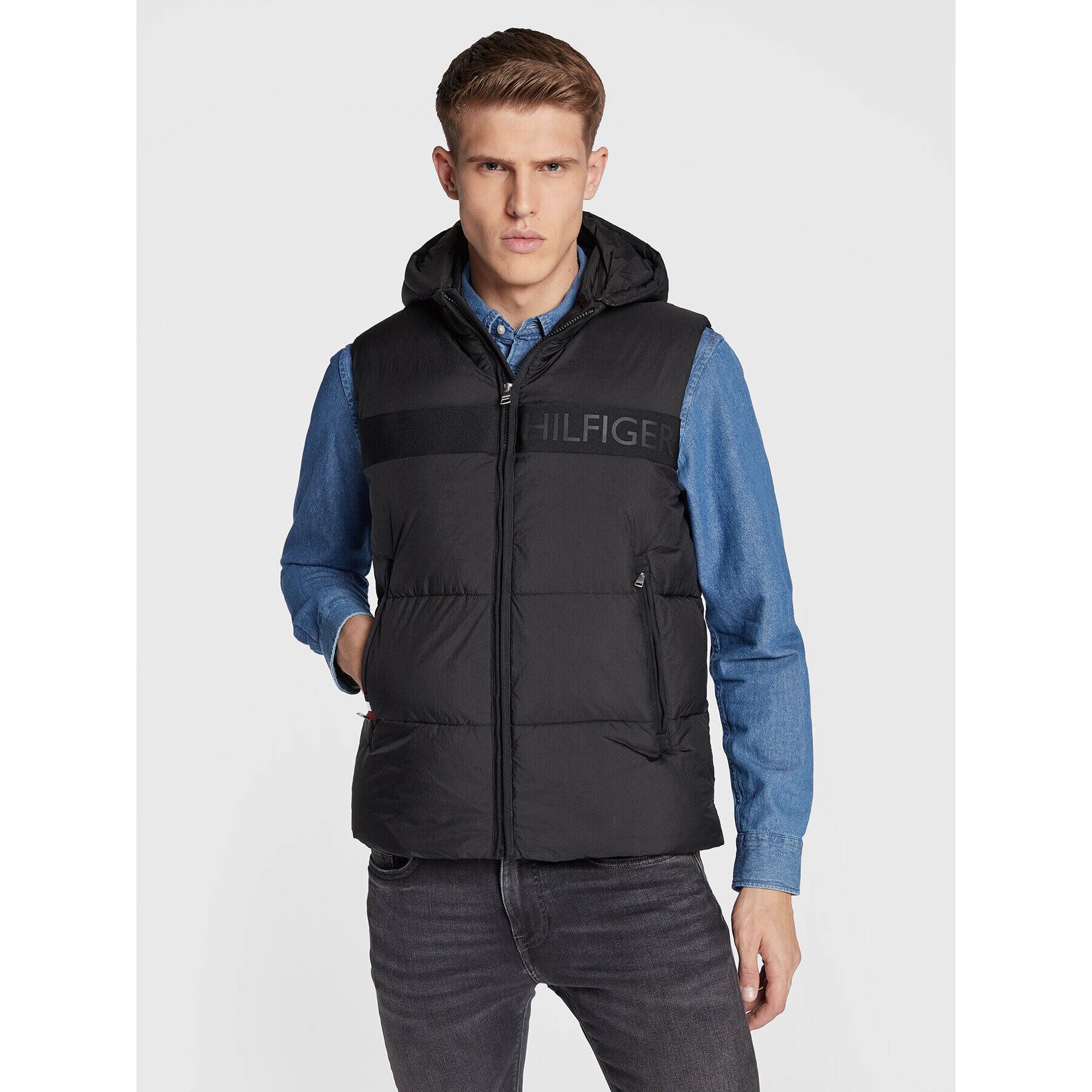 Tommy Hilfiger Елек High Loft Vest MW0MW27680 Черен Regular Fit - Pepit.bg