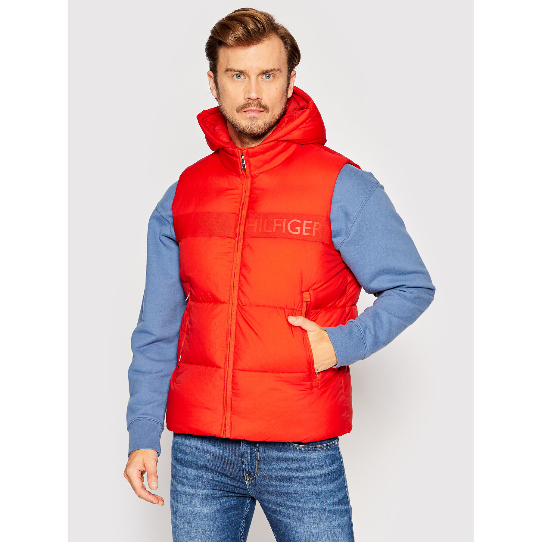 Tommy Hilfiger Елек High Loft Vest MW0MW27680 Червен Regular Fit - Pepit.bg