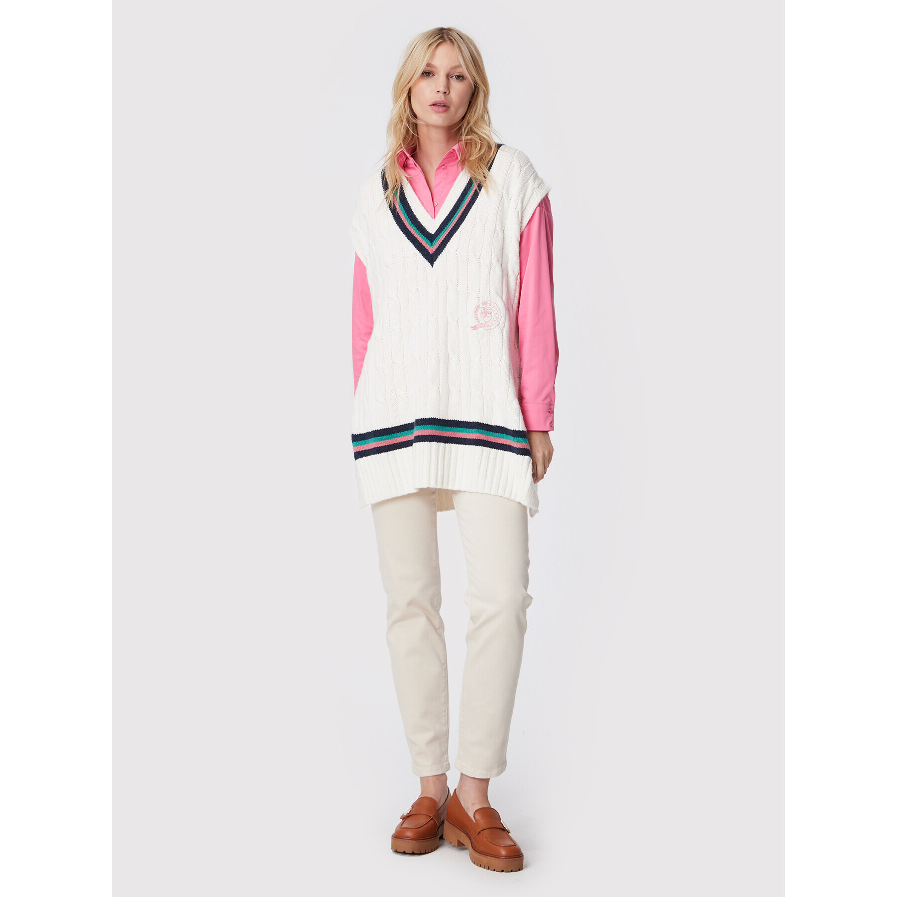 Tommy Hilfiger Елек ICONS WW0WW35429 Бежов Oversize - Pepit.bg