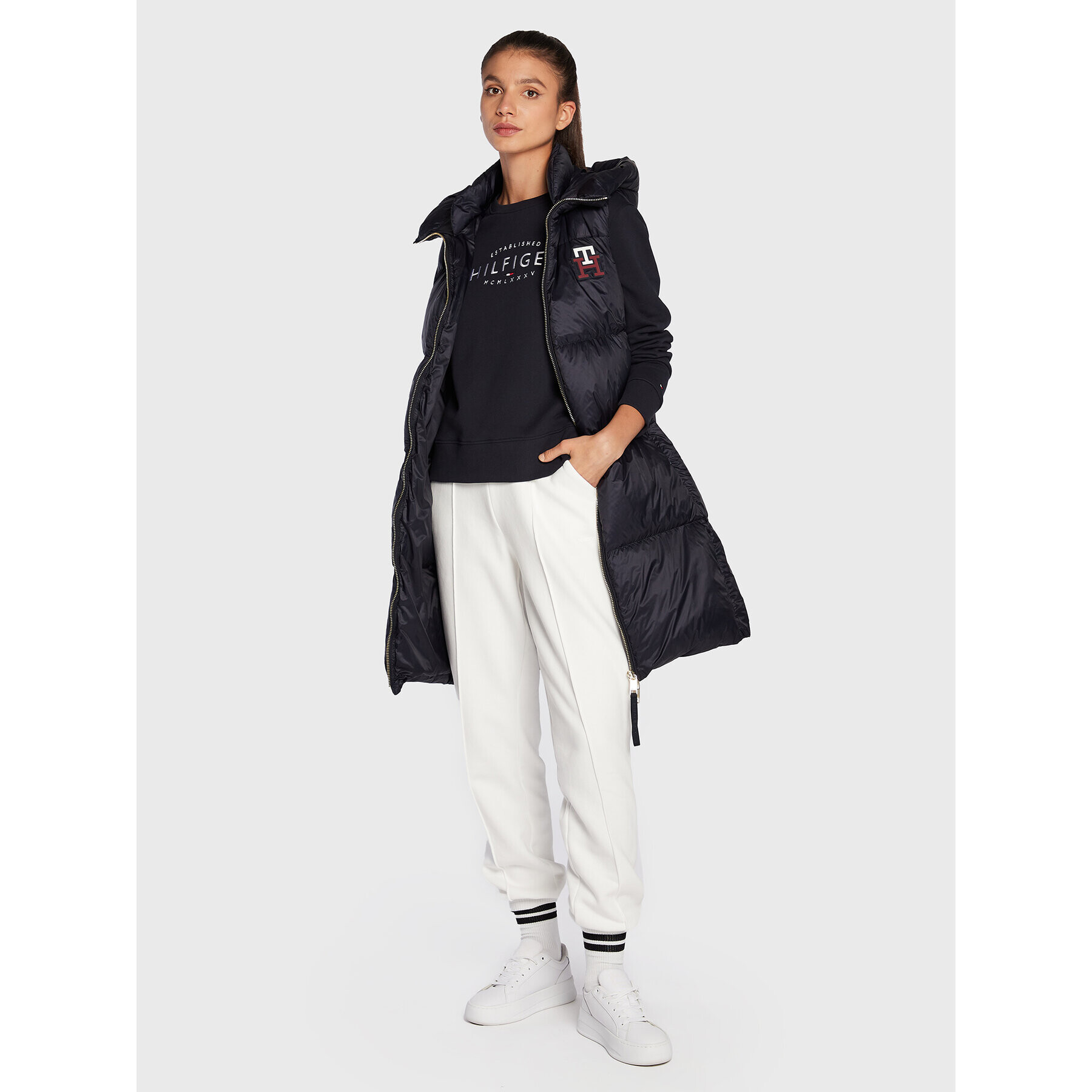 Tommy Hilfiger Елек Monogram WW0WW37480 Тъмносин Regular Fit - Pepit.bg