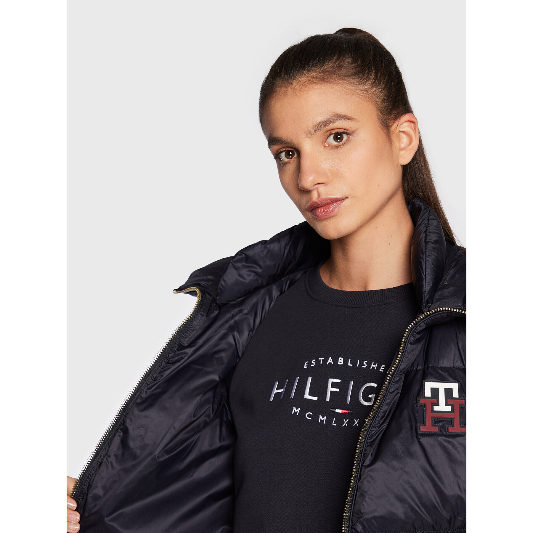 Tommy Hilfiger Елек Monogram WW0WW37480 Тъмносин Regular Fit - Pepit.bg
