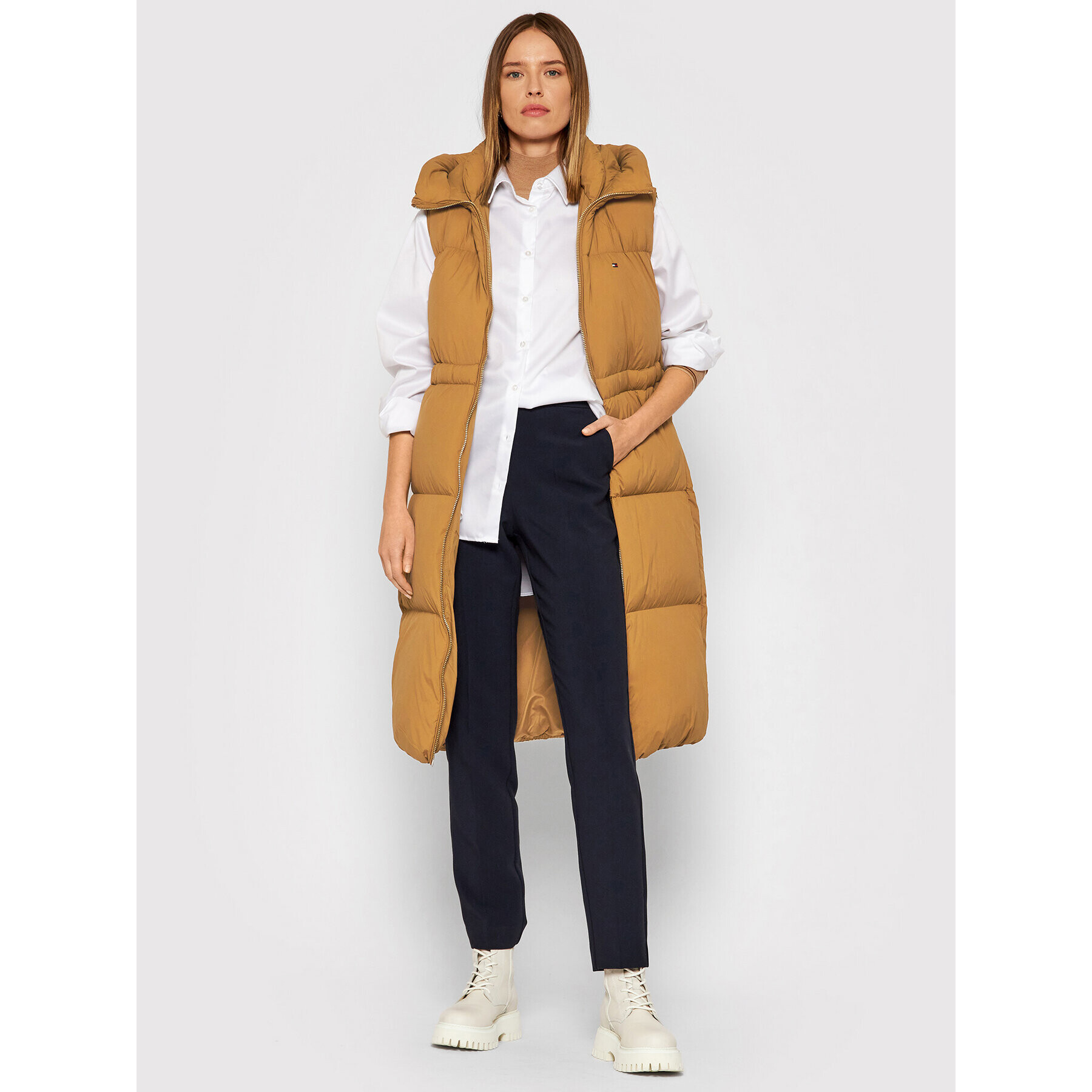 Tommy Hilfiger Елек Puffer WW0WW32182 Кафяв Regular Fit - Pepit.bg