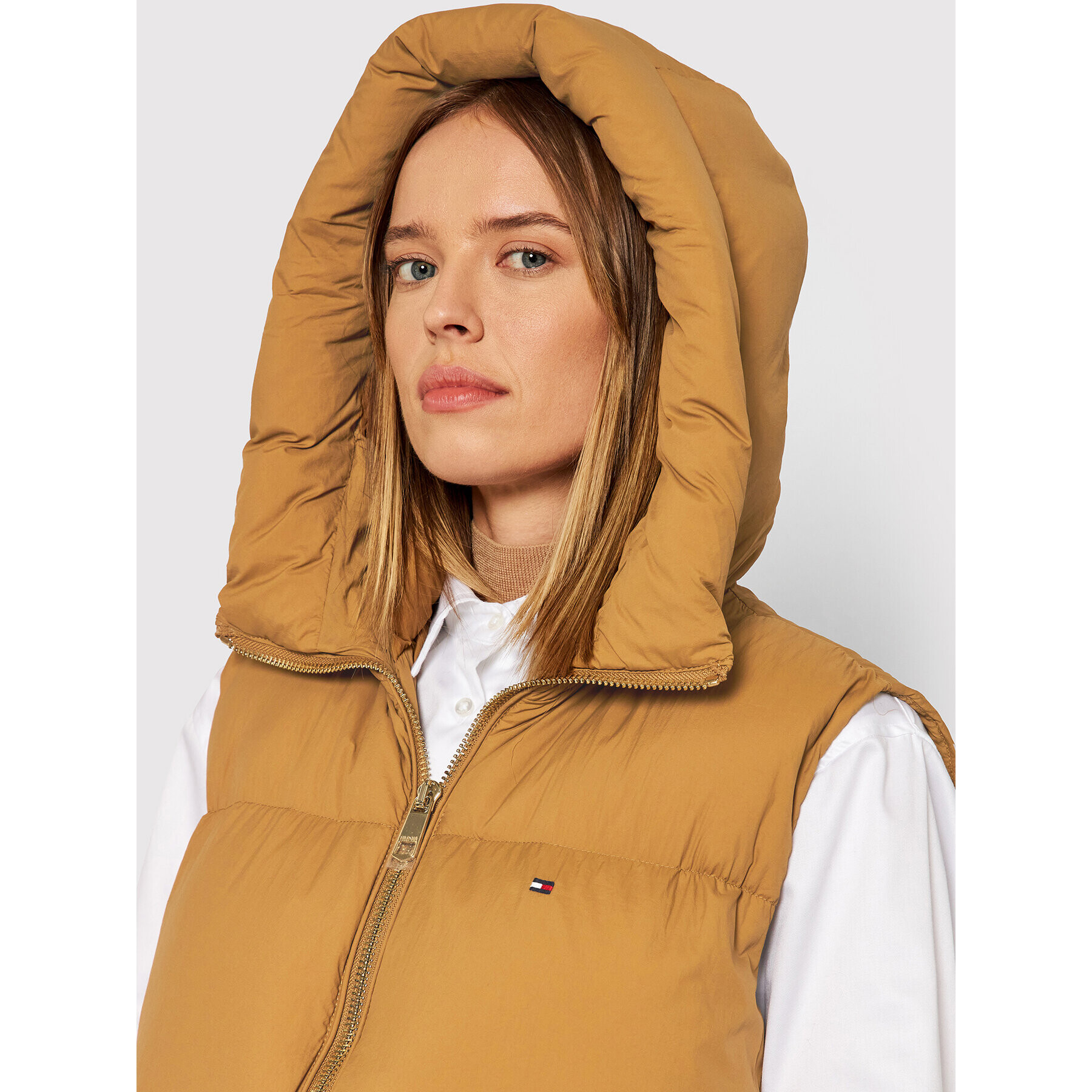 Tommy Hilfiger Елек Puffer WW0WW32182 Кафяв Regular Fit - Pepit.bg