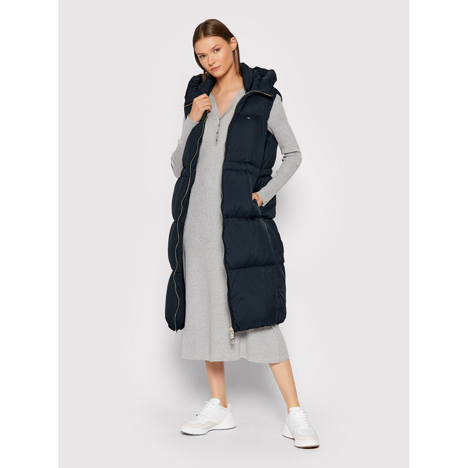 Tommy Hilfiger Елек Puffer WW0WW32182 Тъмносин Regular Fit - Pepit.bg