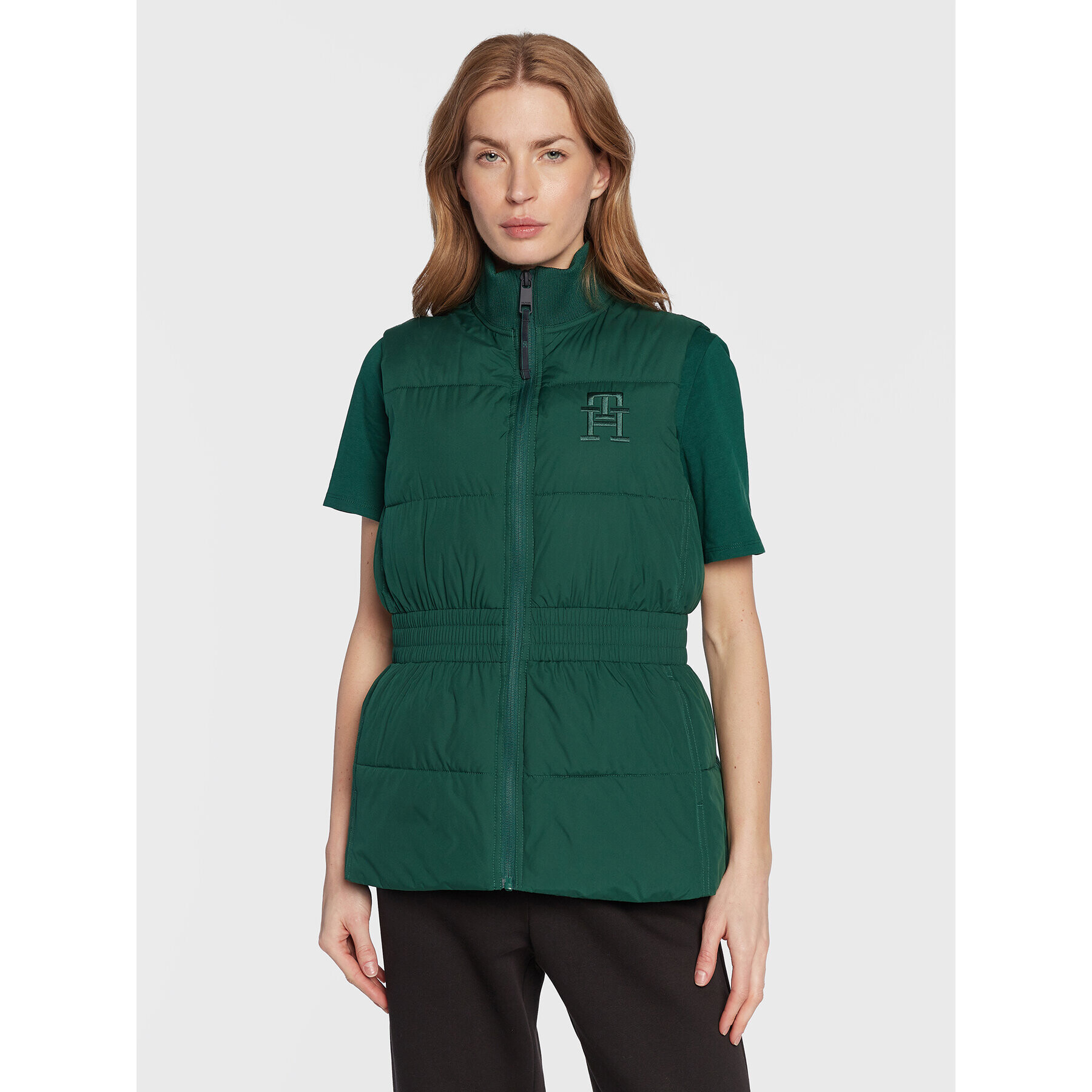 Tommy Hilfiger Елек S10S101586 Зелен Regular Fit - Pepit.bg