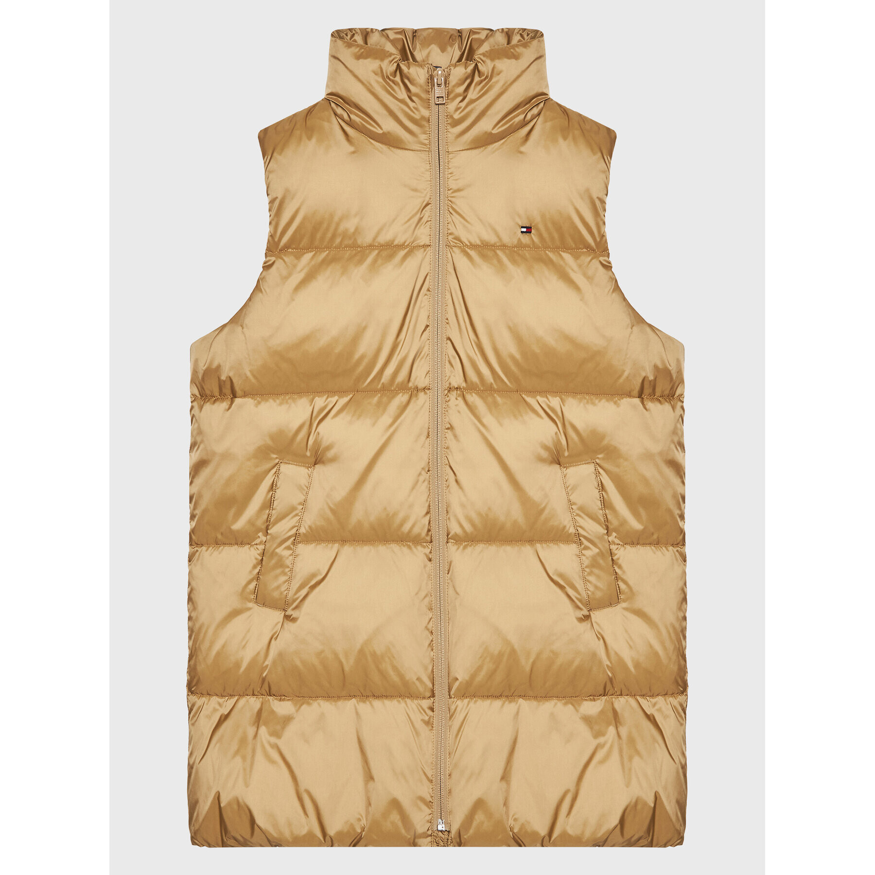 Tommy Hilfiger Елек Shiny KG0KG06917 Жълт Regular Fit - Pepit.bg