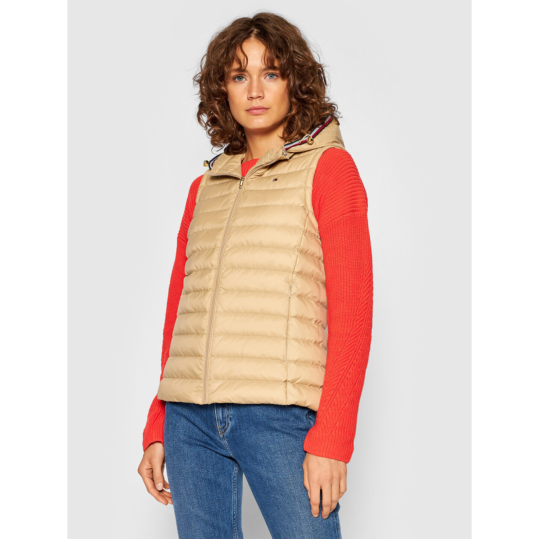 Tommy Hilfiger Елек Th Ess Lw Down Vest WW0WW30841 Бежов Regular Fit - Pepit.bg