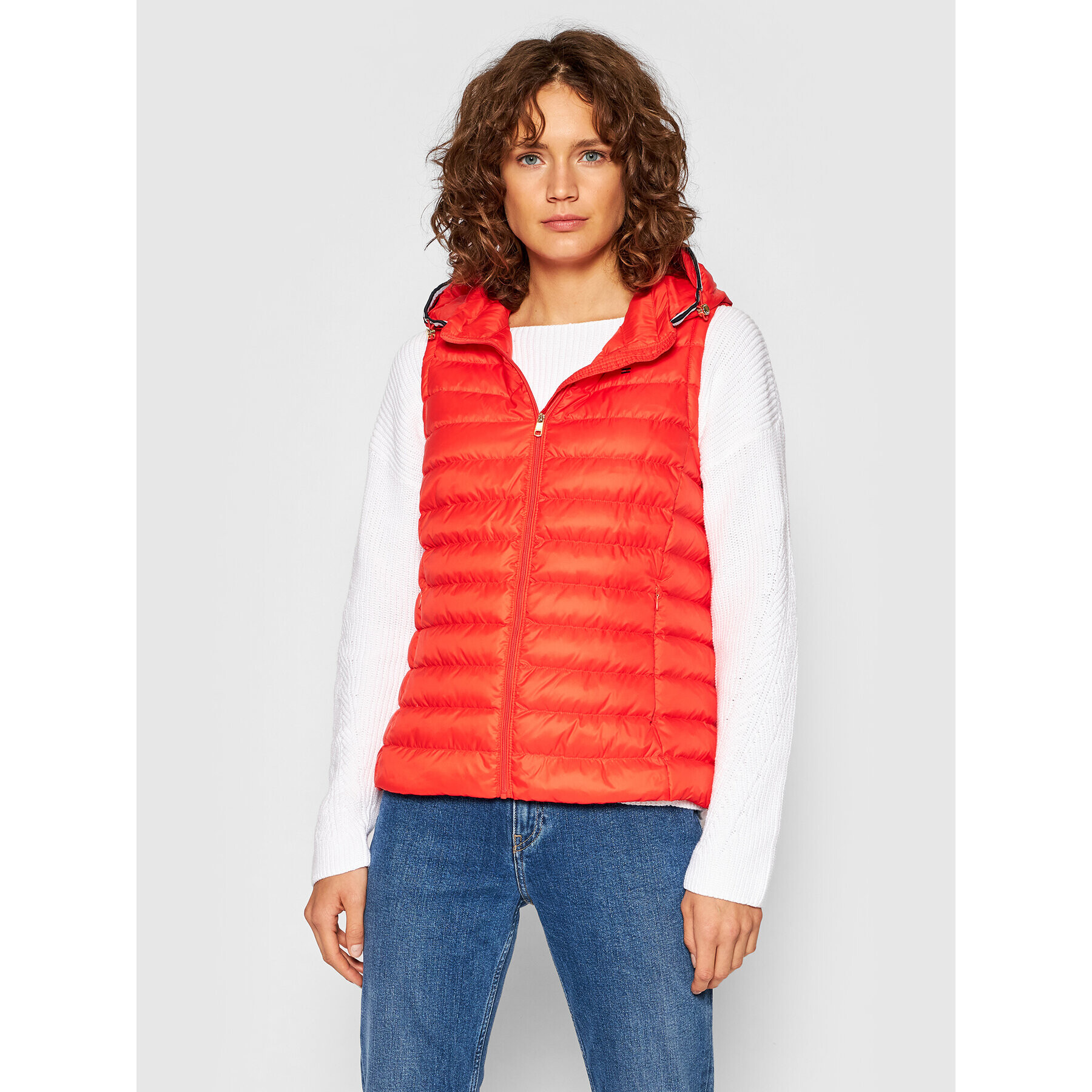 Tommy Hilfiger Елек Th Ess Lw Down Vest WW0WW30841 Червен Regular Fit - Pepit.bg