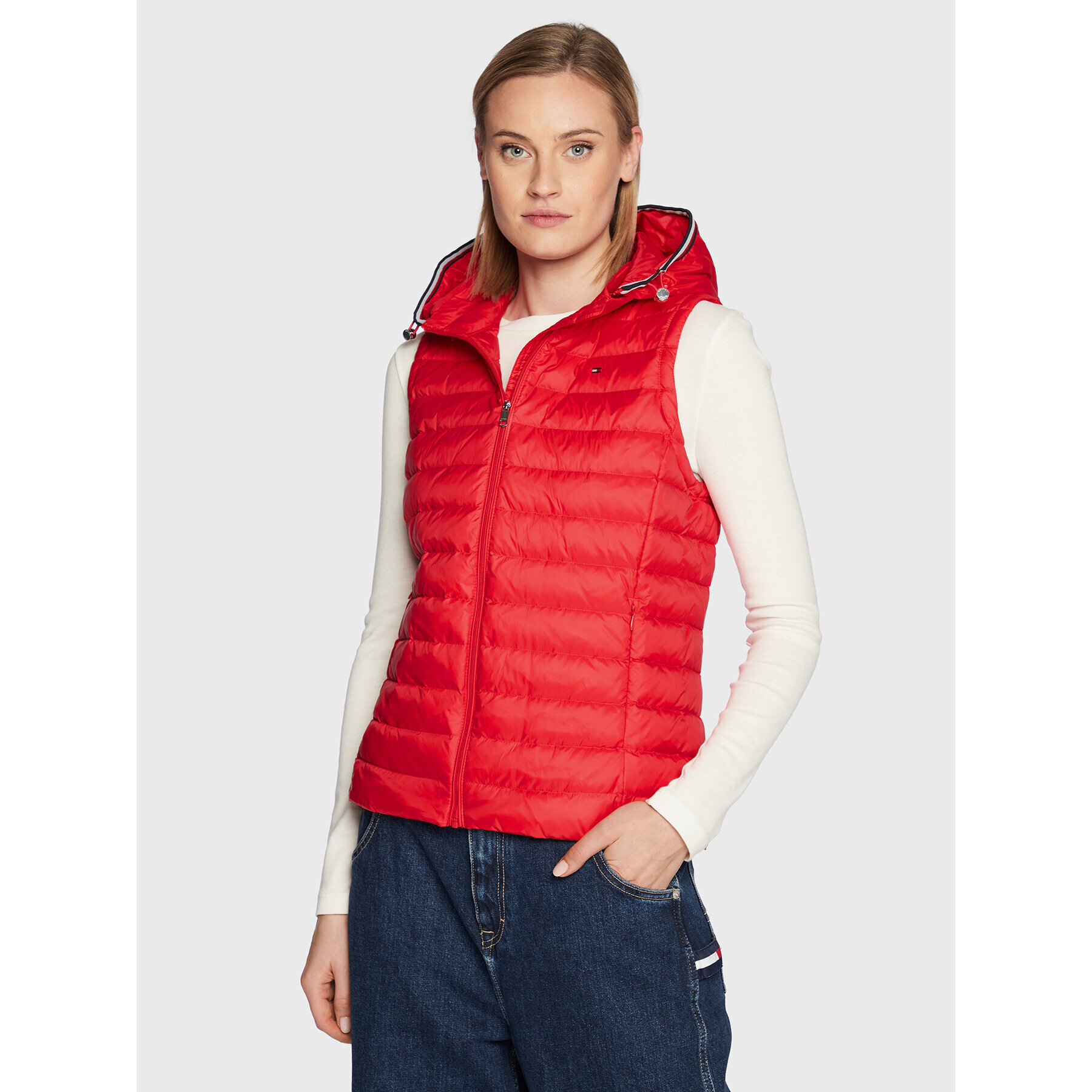 Tommy Hilfiger Елек Th Ess Lw WW0WW30841 Червен Regular Fit - Pepit.bg