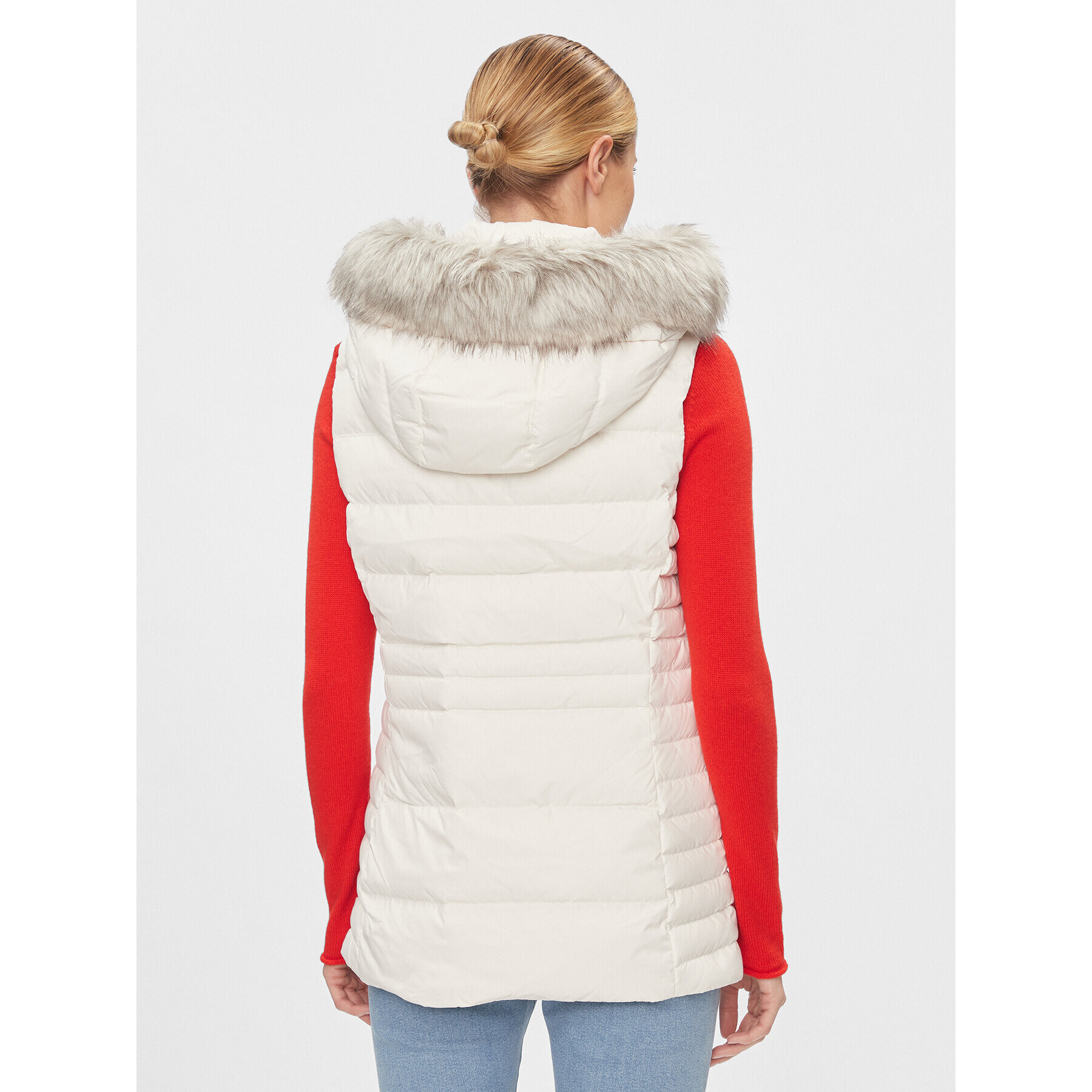 Tommy Hilfiger Елек Tyra WW0WW39744 Бял Regular Fit - Pepit.bg