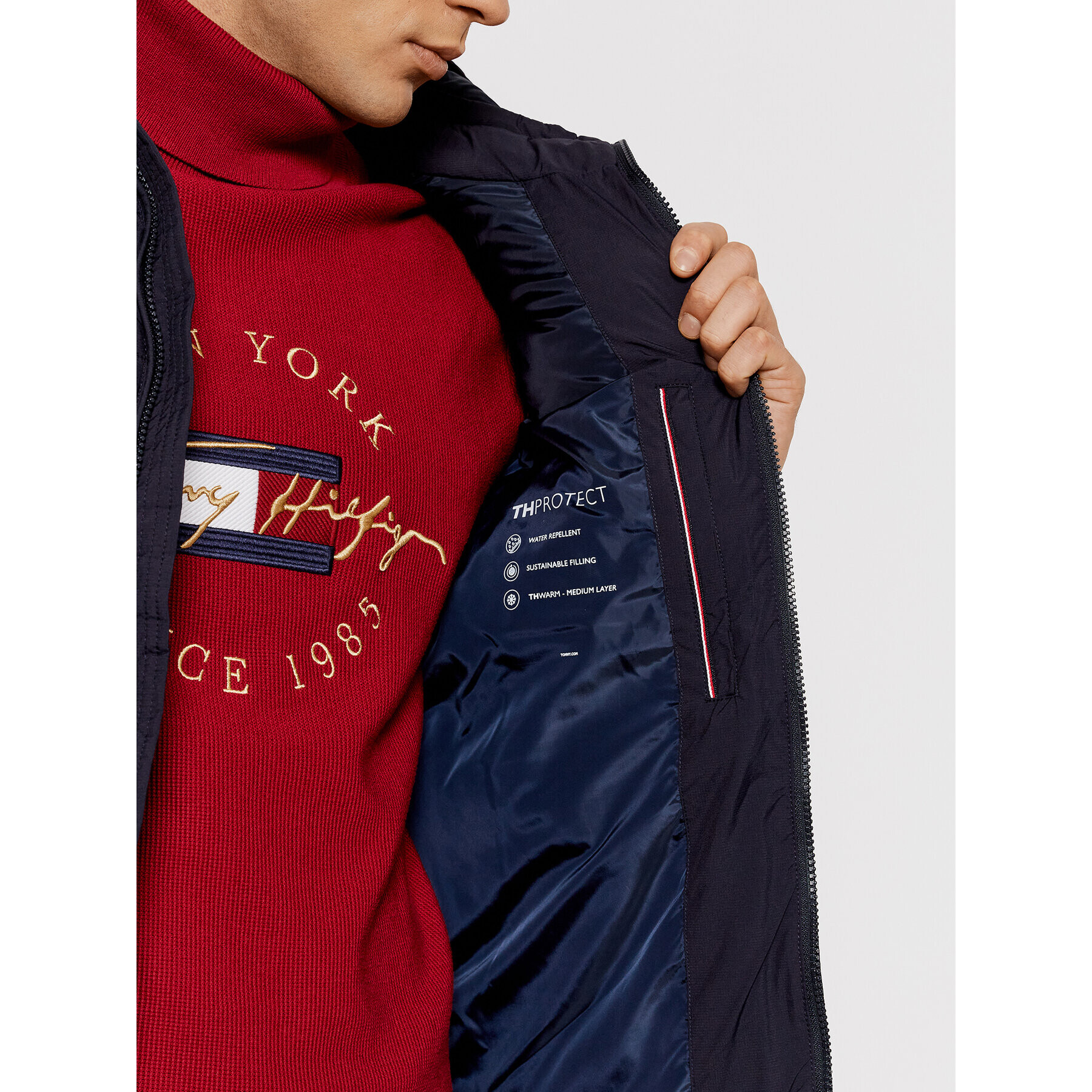 Tommy Hilfiger Елек Vest MW0MW19655 Тъмносин Regular Fit - Pepit.bg