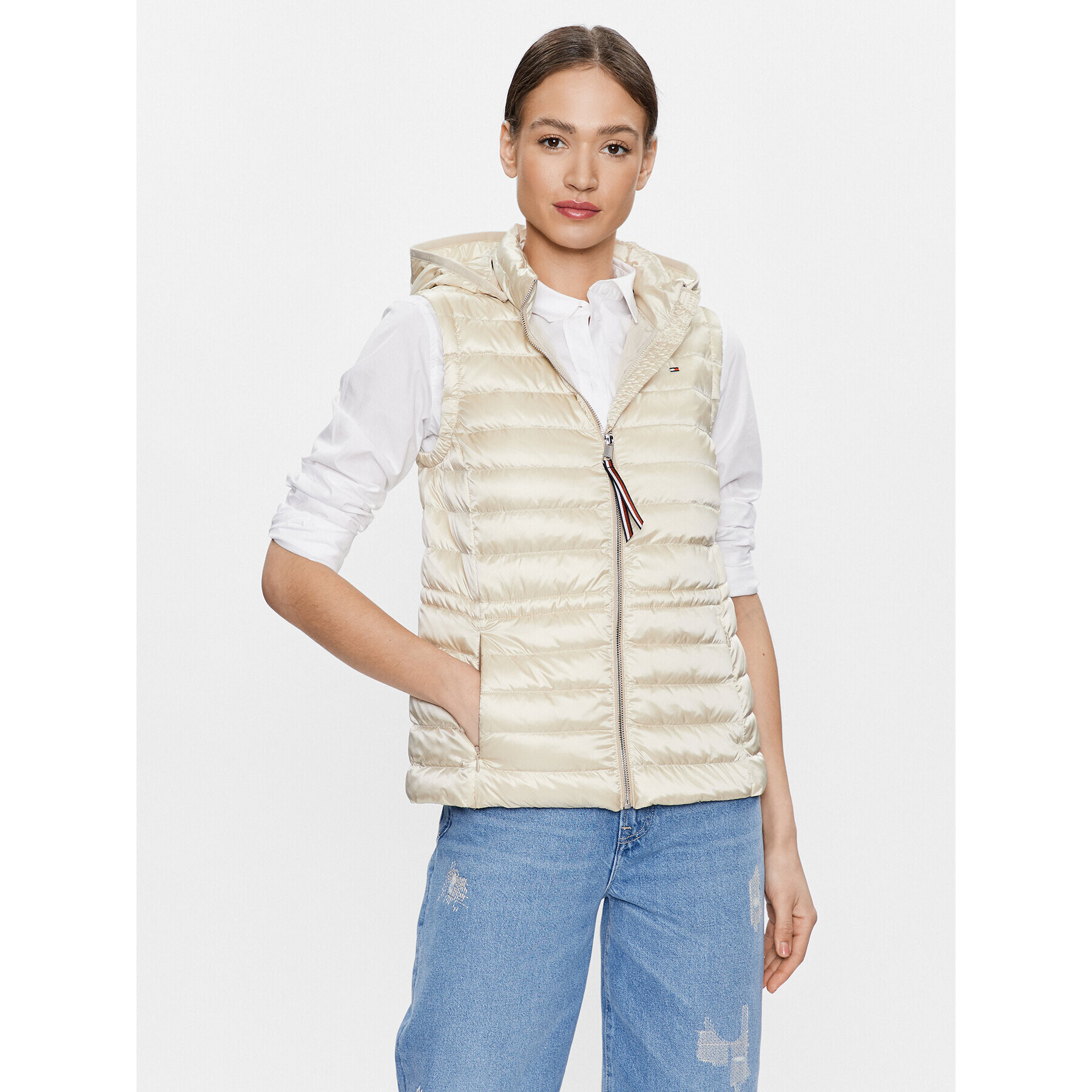 Tommy Hilfiger Елек WW0WW37265 Бежов Regular Fit - Pepit.bg