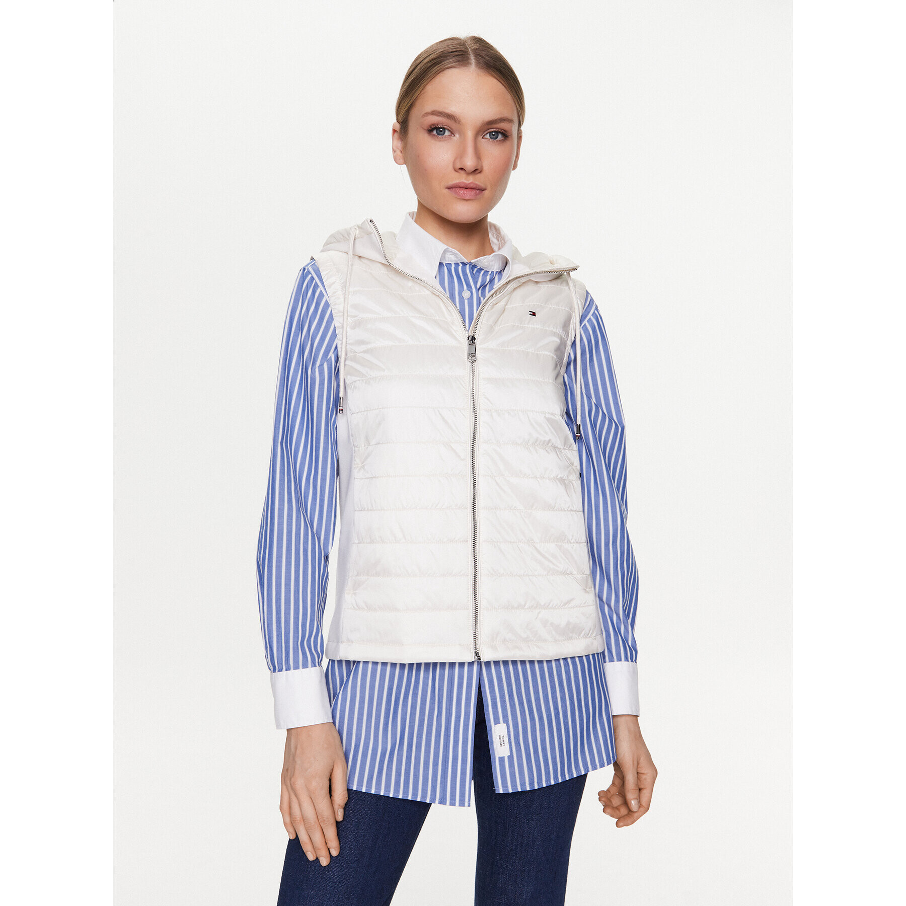 Tommy Hilfiger Елек WW0WW38071 Екрю Regular Fit - Pepit.bg