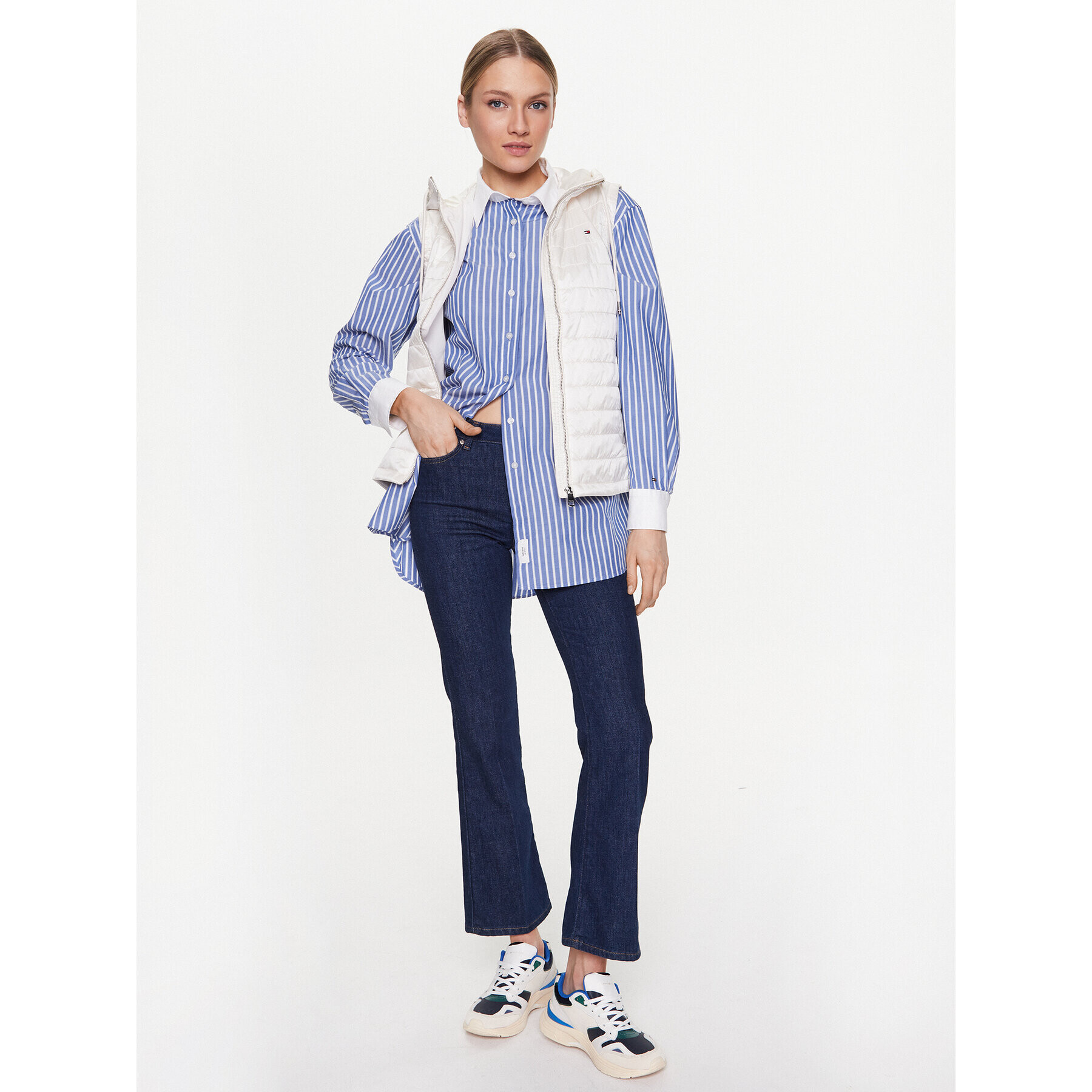 Tommy Hilfiger Елек WW0WW38071 Екрю Regular Fit - Pepit.bg