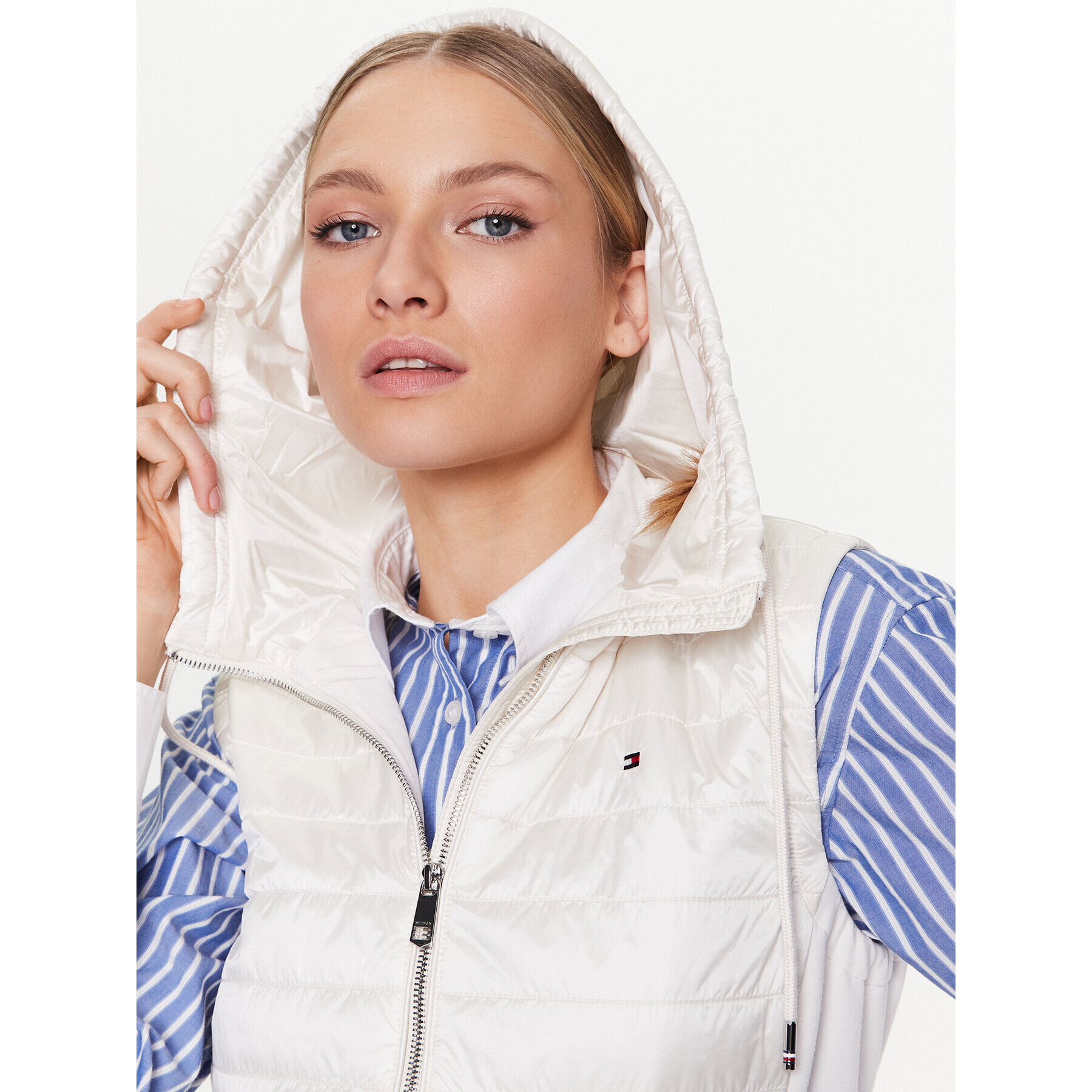 Tommy Hilfiger Елек WW0WW38071 Екрю Regular Fit - Pepit.bg