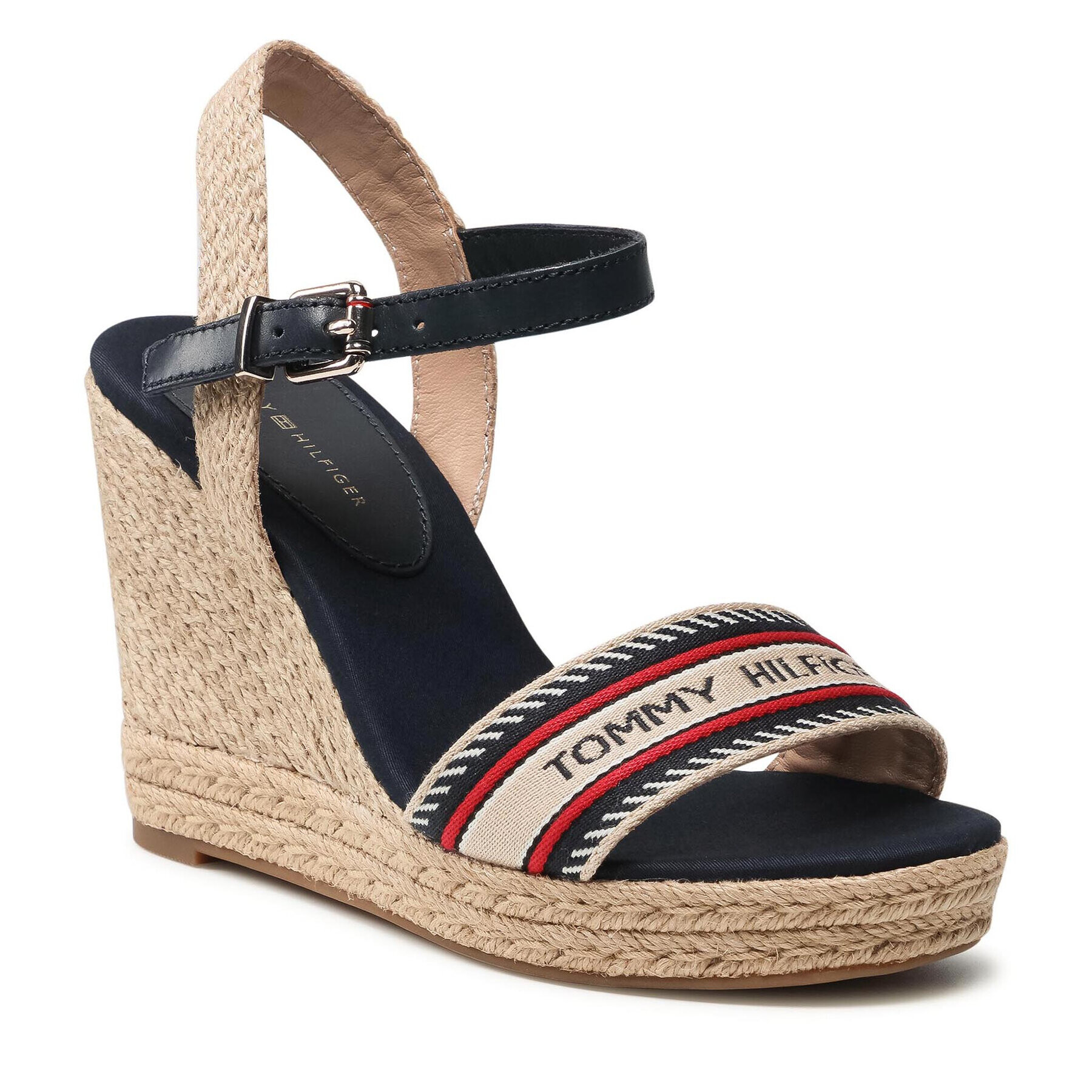 Tommy Hilfiger Еспадрили Artisanal High Wedge Sandal FW0FW05777 Тъмносин - Pepit.bg