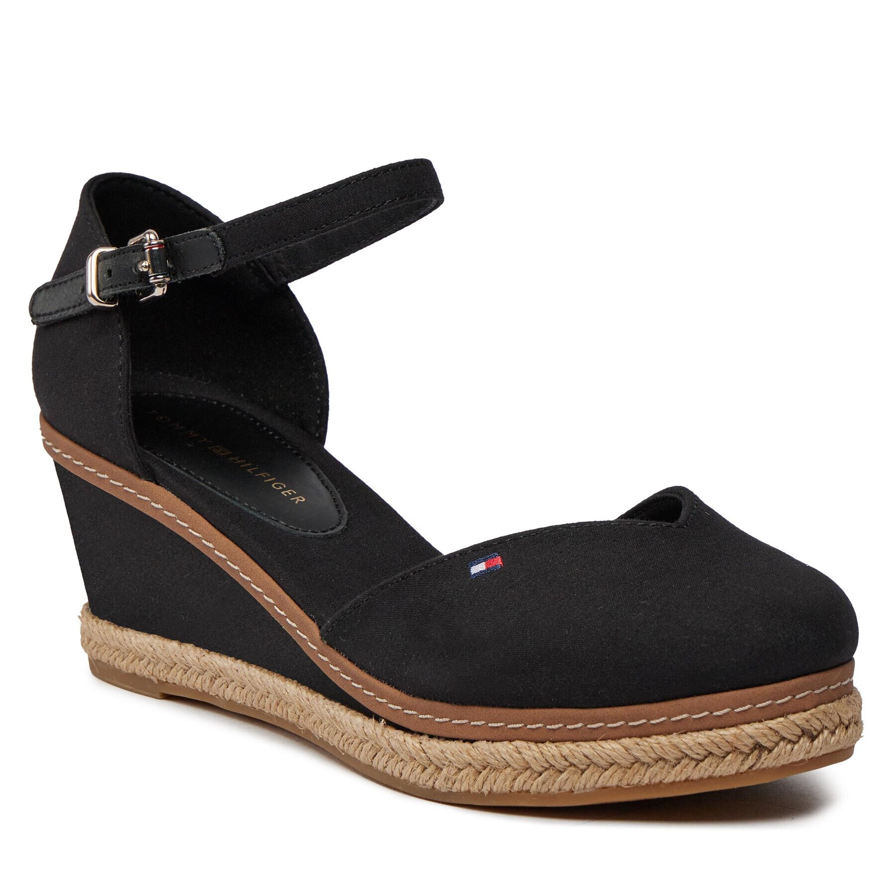 Tommy Hilfiger Еспадрили Basic Close Toe Mid Wedge FW0FW04787 Черен - Pepit.bg