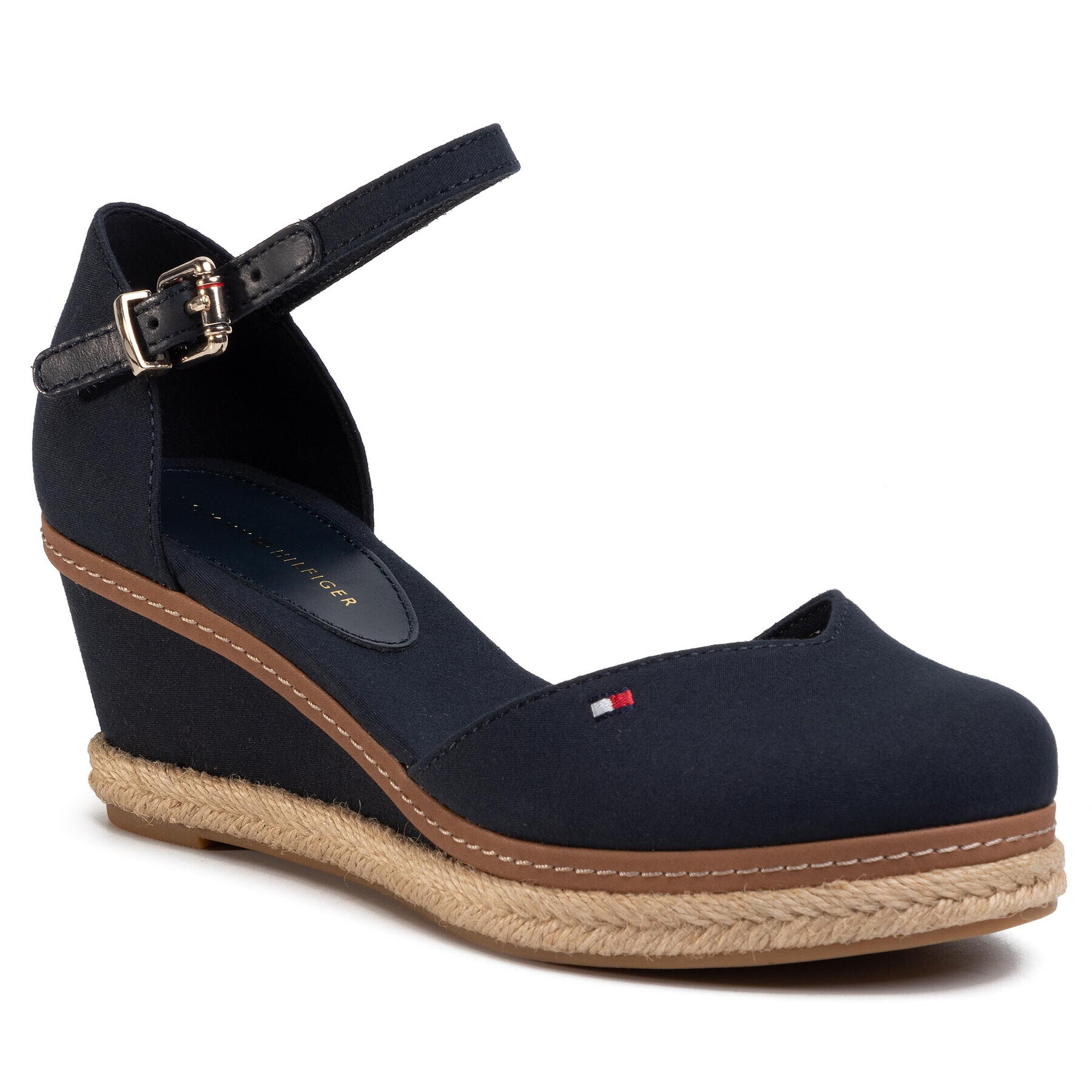 Tommy Hilfiger Еспадрили Basic Closed Toe Mid Wedge FW0FW04787 Тъмносин - Pepit.bg