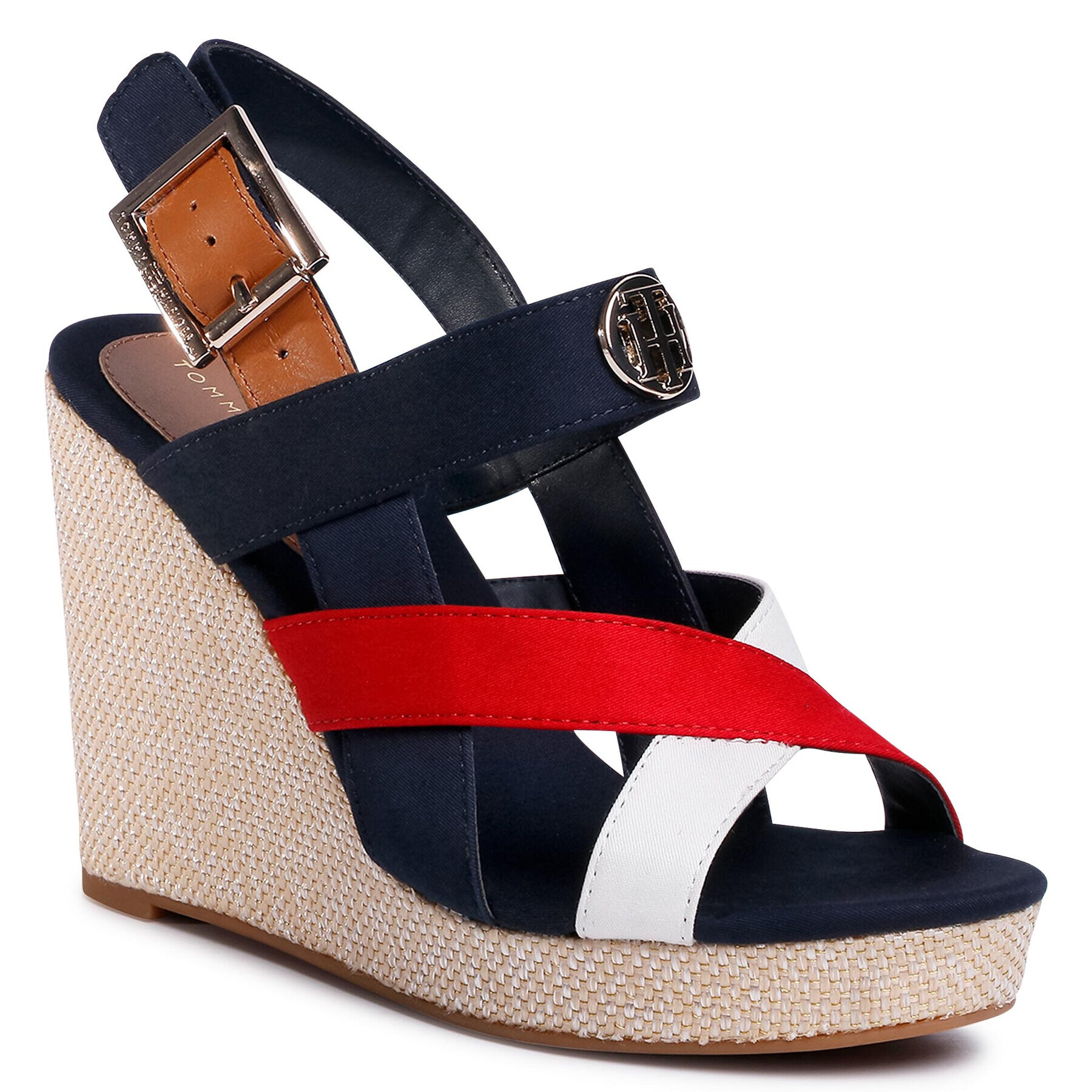 Tommy Hilfiger Еспадрили Basic Hardware High Wedge Sandal FW0FW04739 Тъмносин - Pepit.bg