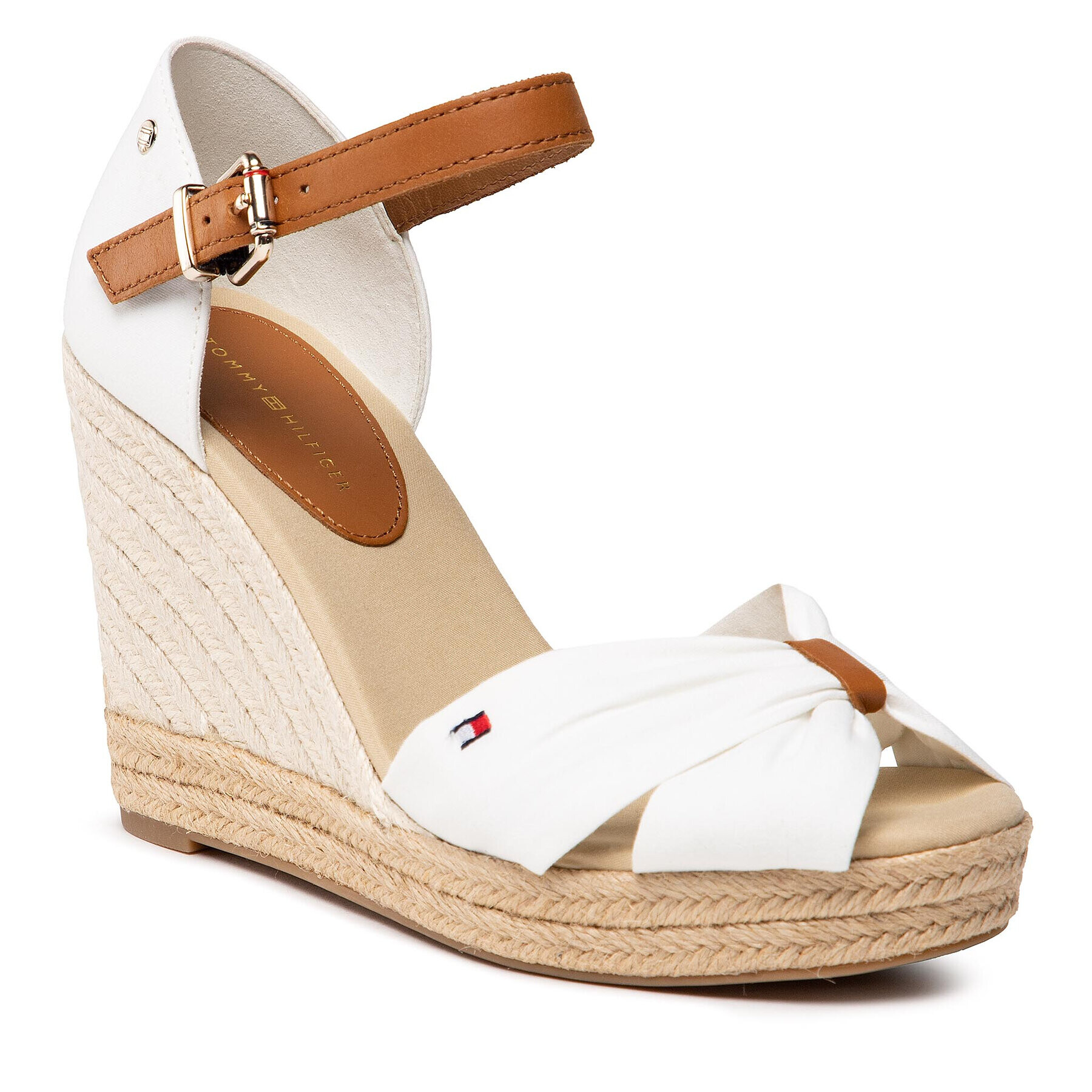 Tommy Hilfiger Еспадрили Basic Opened Toe High Wedge FW0FW04784 Бял - Pepit.bg