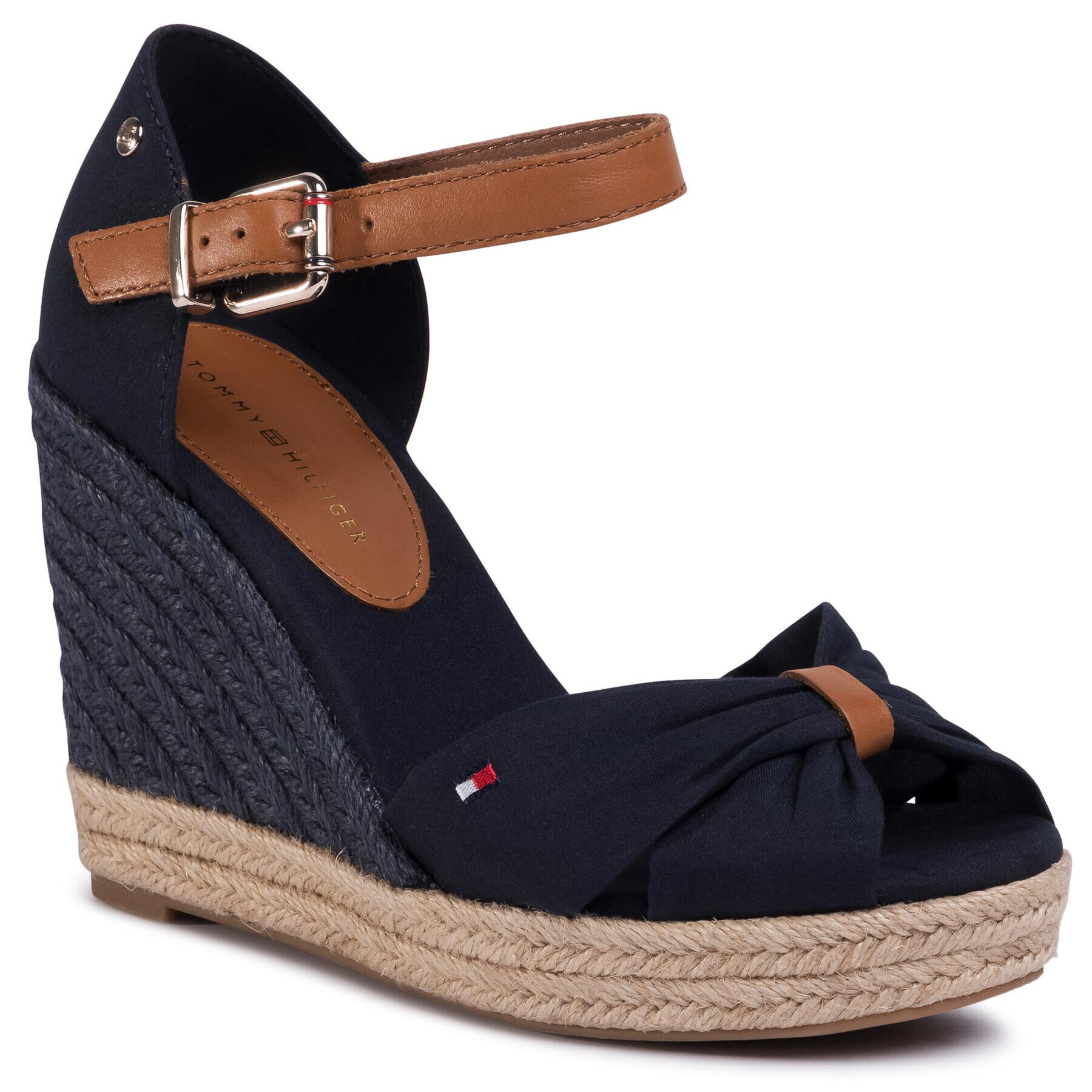 Tommy Hilfiger Еспадрили Basic Opened Toe High Wedge FW0FW04784 Тъмносин - Pepit.bg